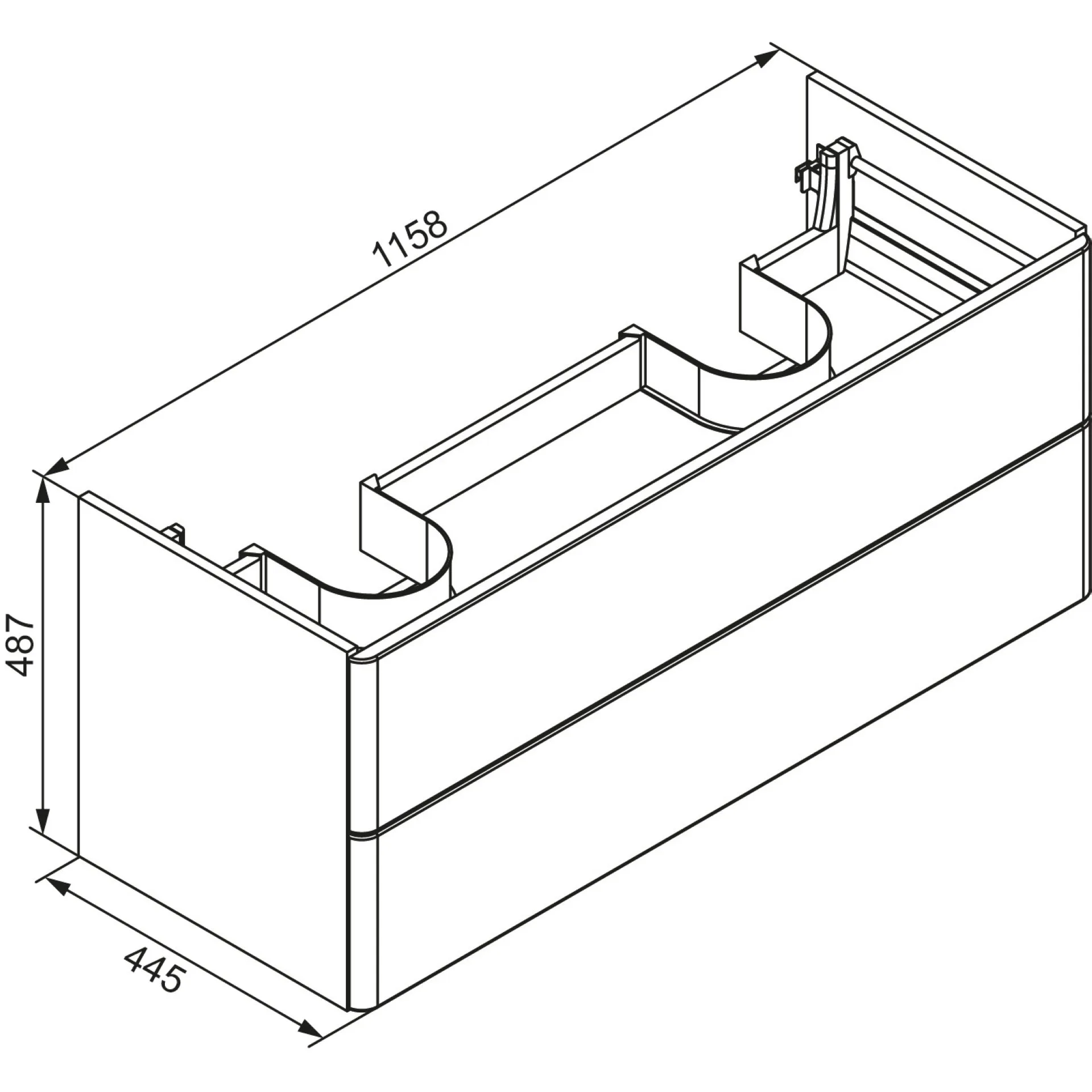 LANZET K8 Waschbecken mit Unterschrank 120 cm breit, Braun hell, Doppelwaschbecken Keramik Weiß