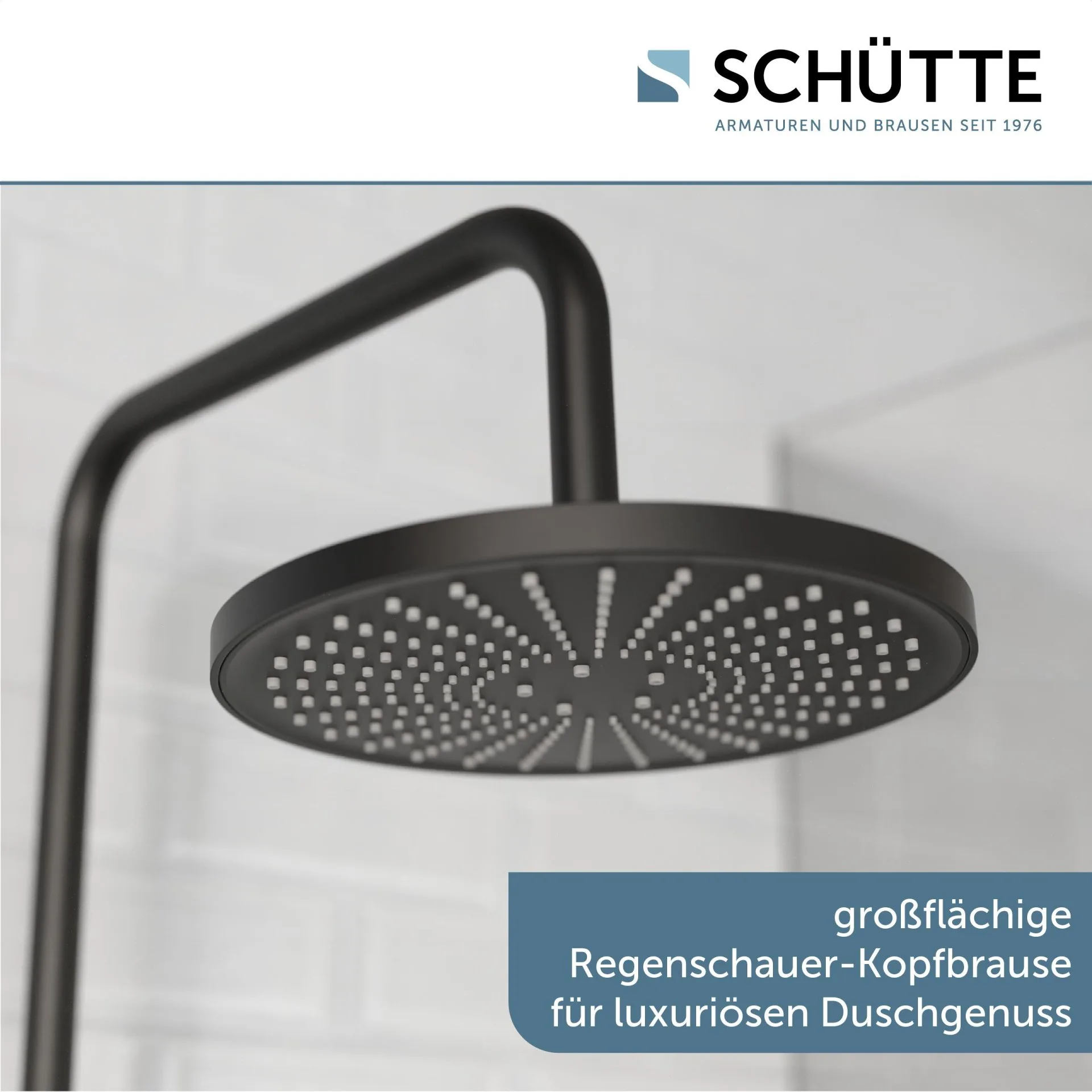 SCHÜTTE ADRIA Überkopf-Brauseset, Schwarz matt, mit Duschthermostat