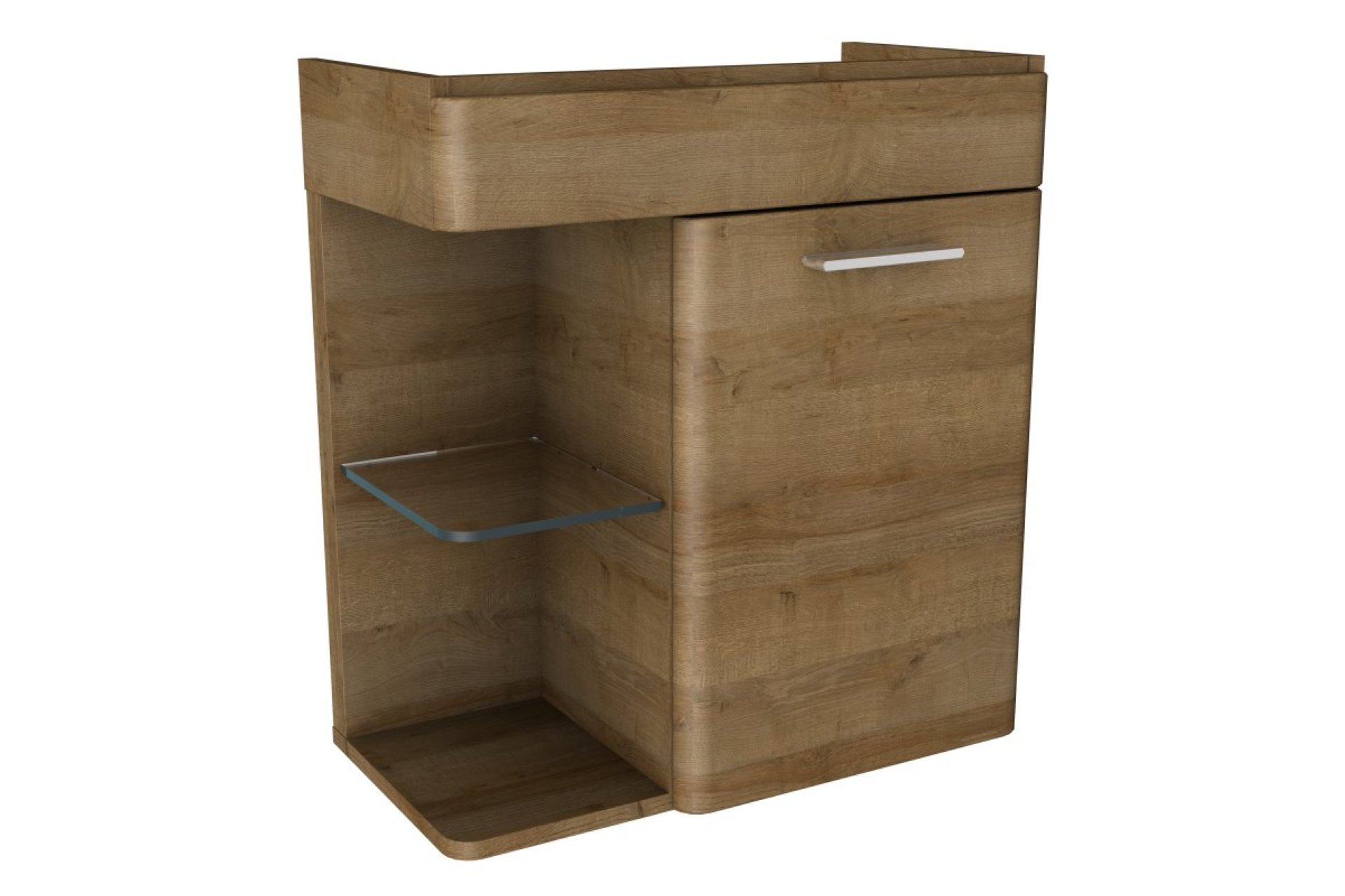 LANZET K8 Gäste WC Waschtischunterschrank 55 cm, Hellbraun
