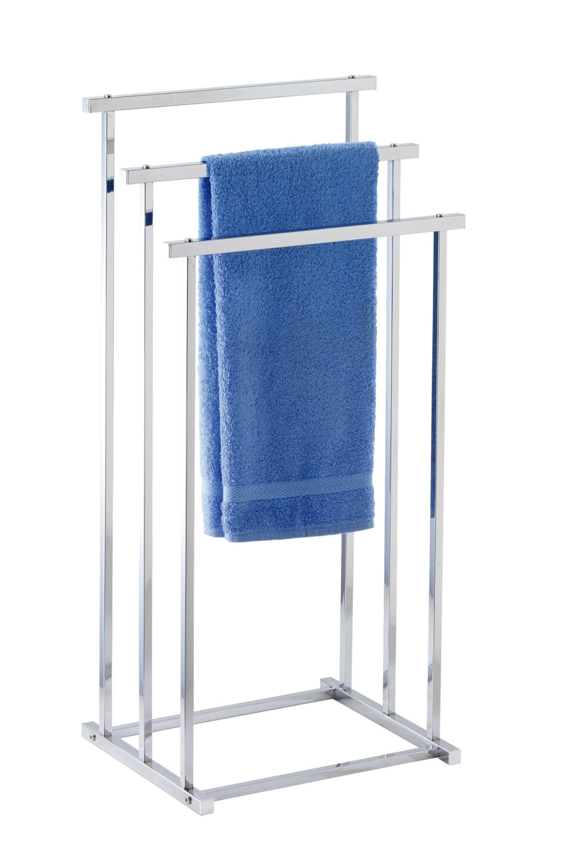 WENKO QUADRO Handtuchhalter, Chrom, mit 3 Stangen, stehend