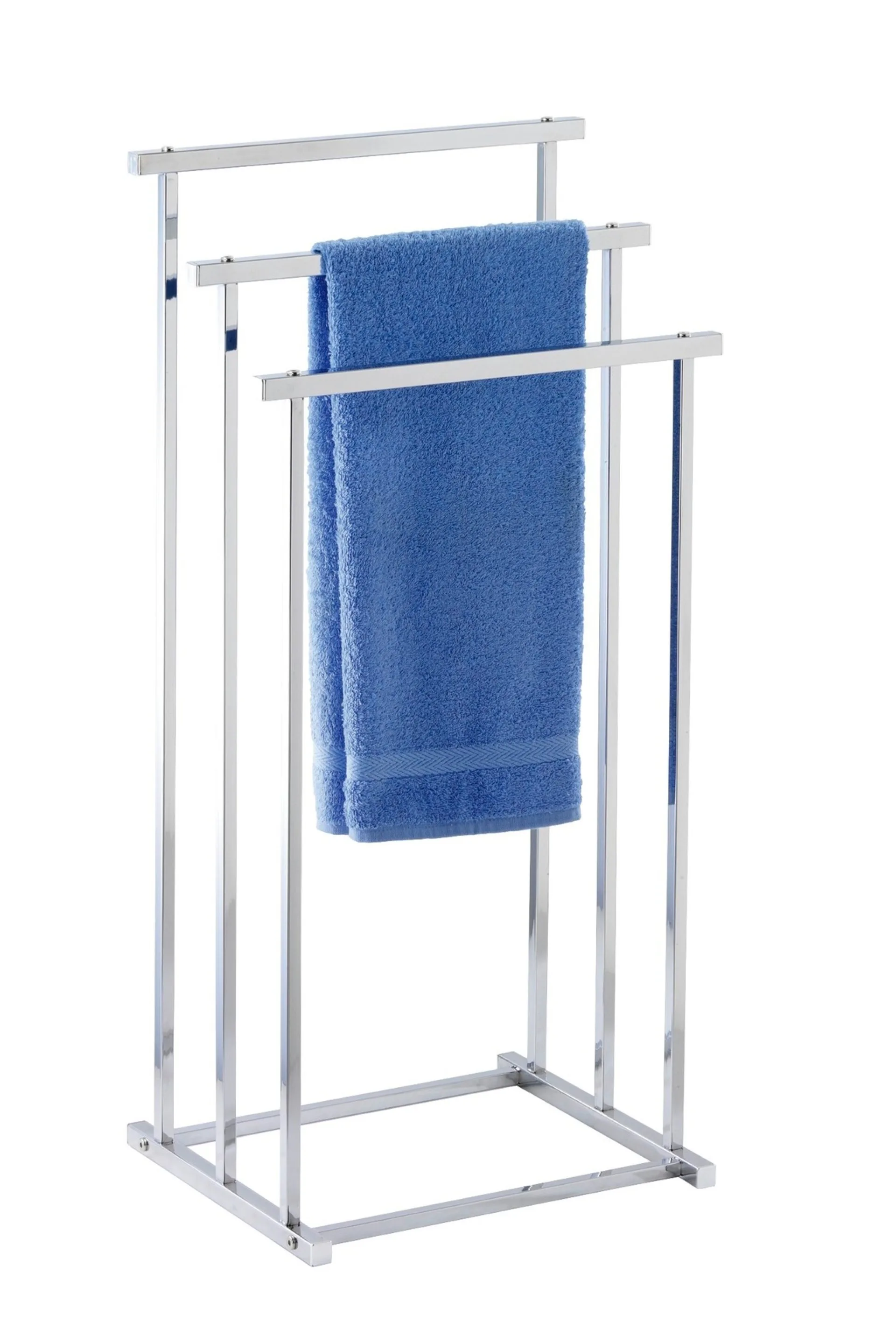 WENKO QUADRO Handtuchhalter, Chrom, mit 3 Stangen, stehend
