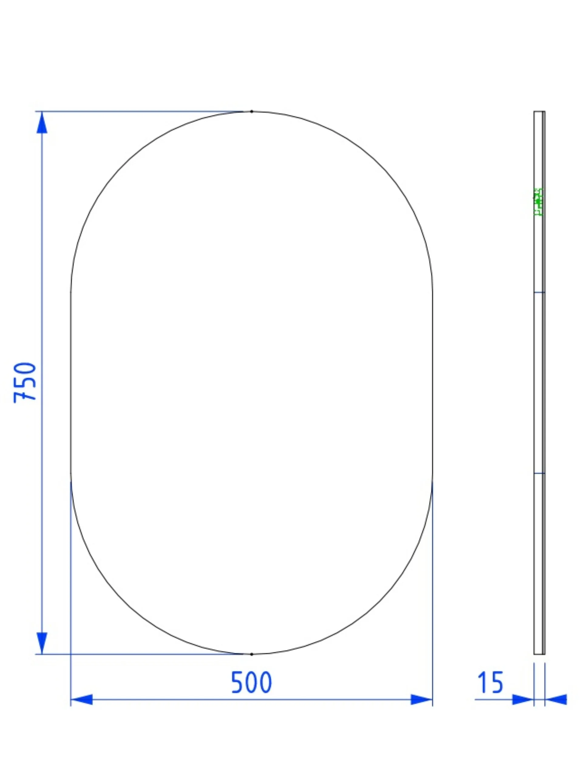 BADEDU PINA Badspiegel 50 cm breit, Grau