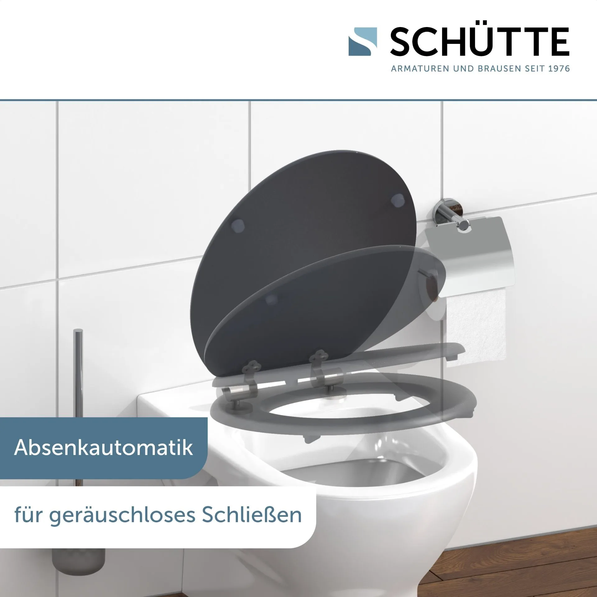 SCHÜTTE SPIRIT ANTHRAZIT WC-Sitz, mit Absenkautomatik