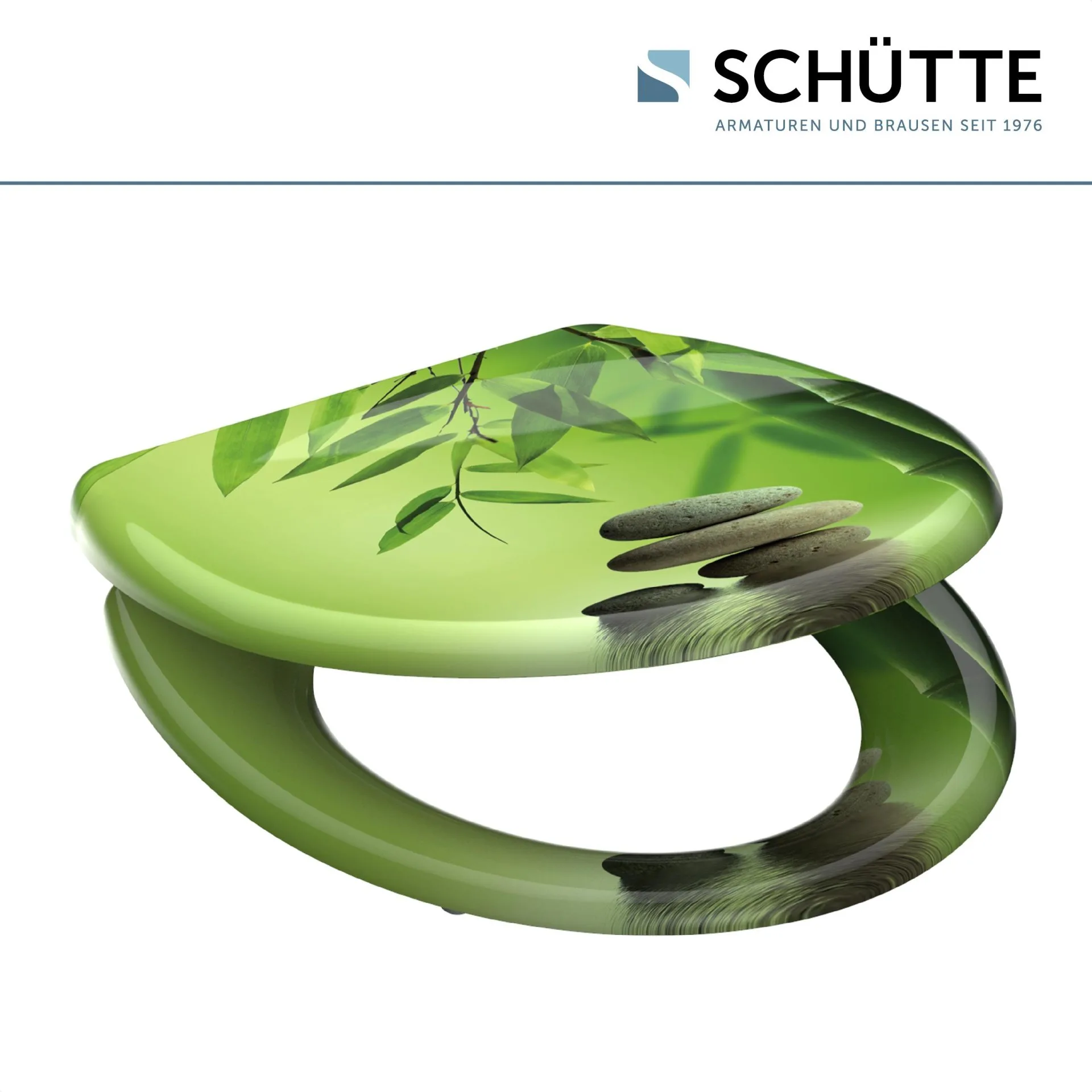 SCHÜTTE GREEN GARDEN WC-Sitz, Kunststoff, mit Absenkautomatik und Schnellverschluss