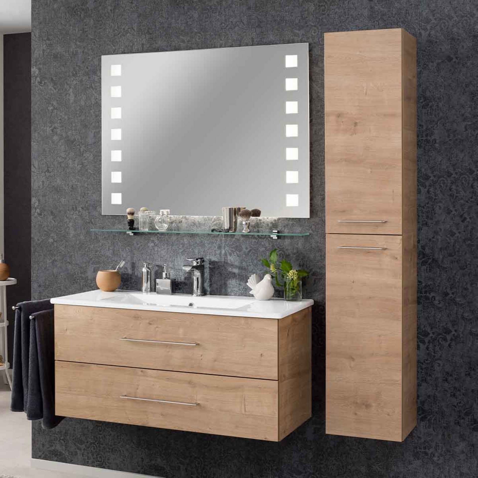 Fackelmann B.PERFEKT Hochschrank 31 cm breit, Braun hell