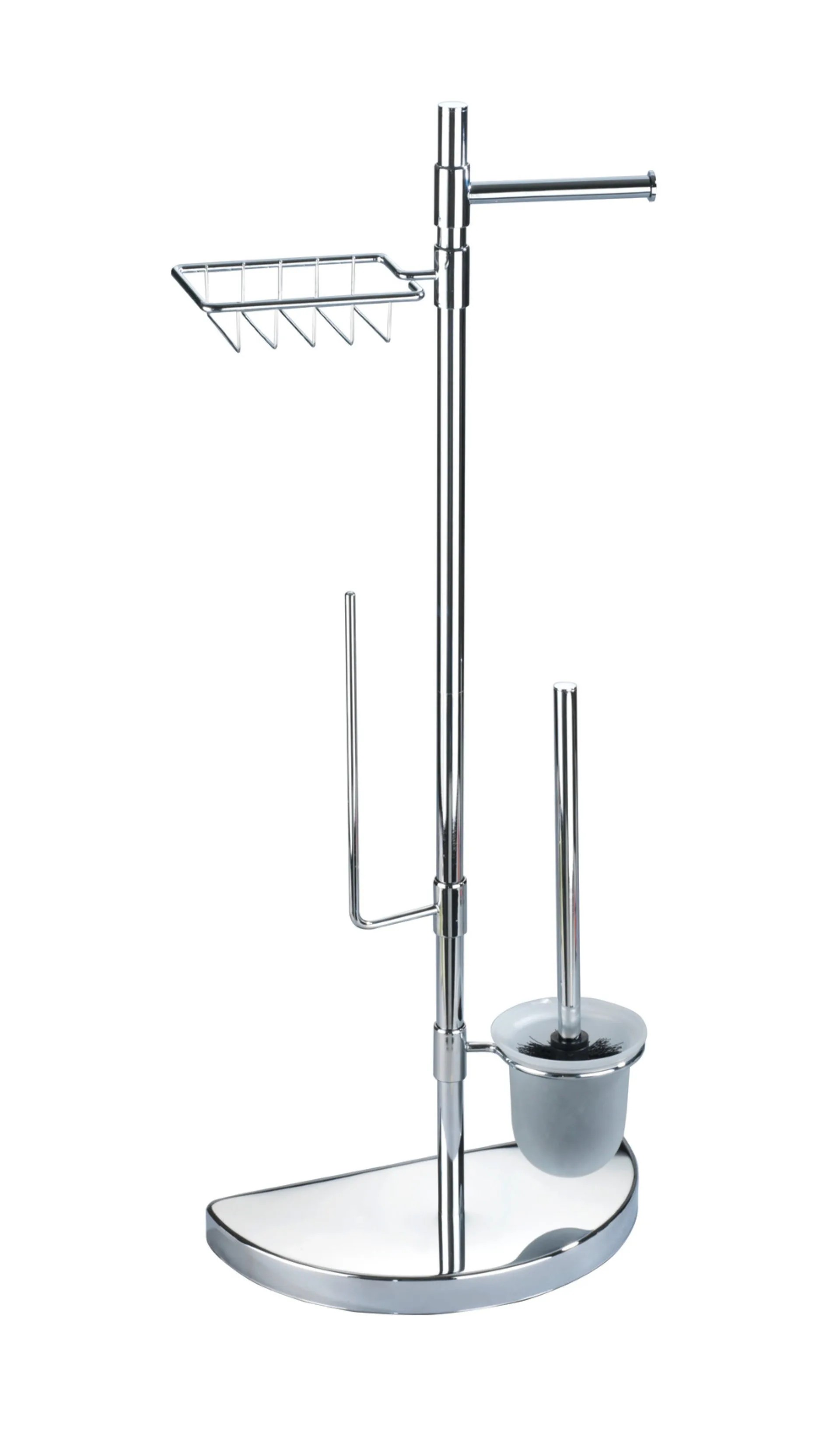 WENKO WC-Garnitur, Chrom glänzend, mit Ablage und Toilettenpapierhalter, stehend, Edelstahl rostfrei