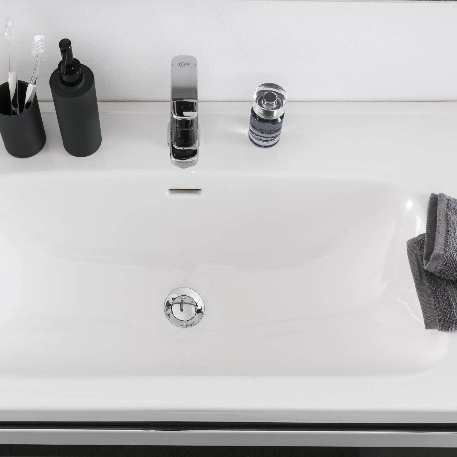 LANZET K1 Waschbecken Keramik 121 cm, Weiß