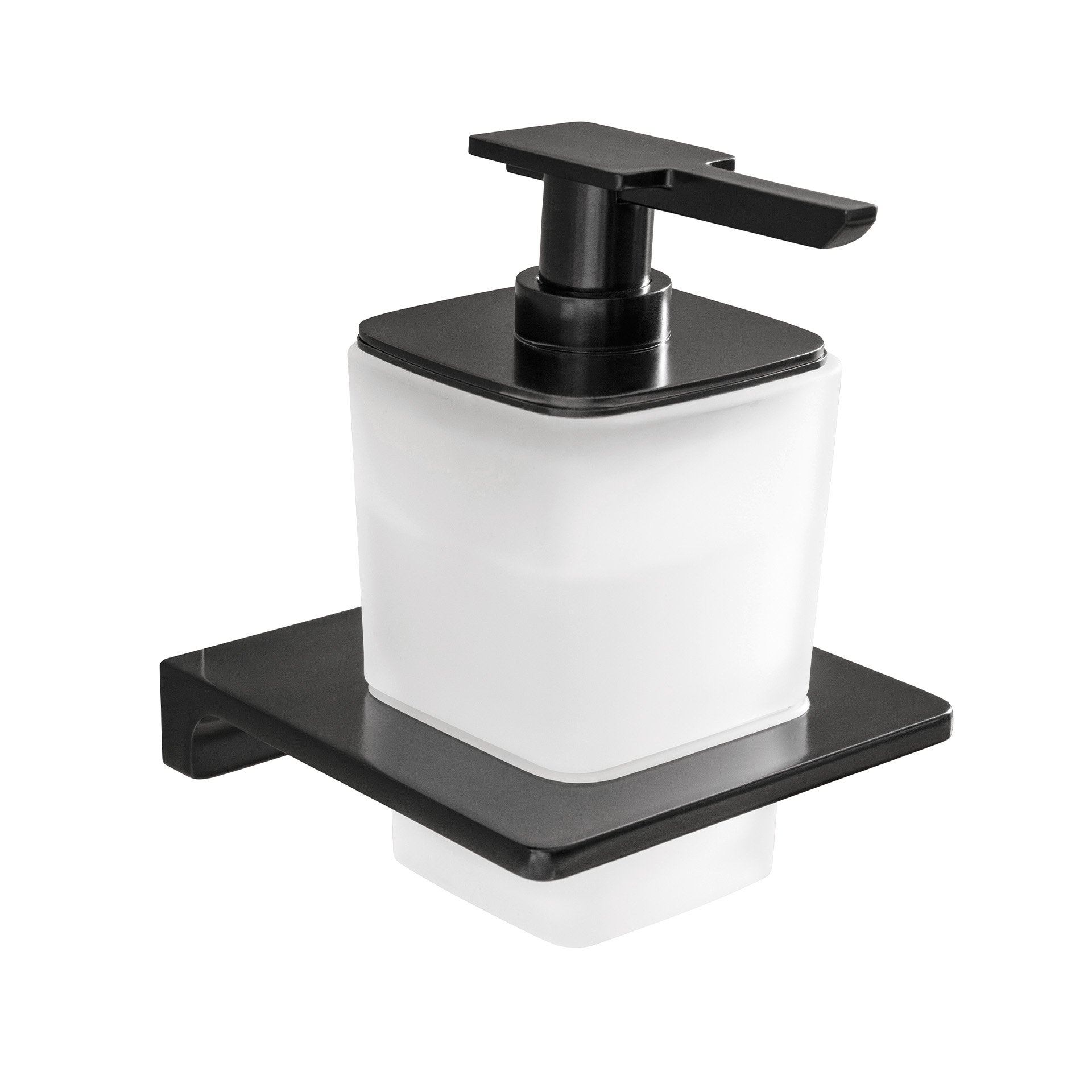 BadeDu SIRIUS Seifenspender mit Halter Schwarz matt