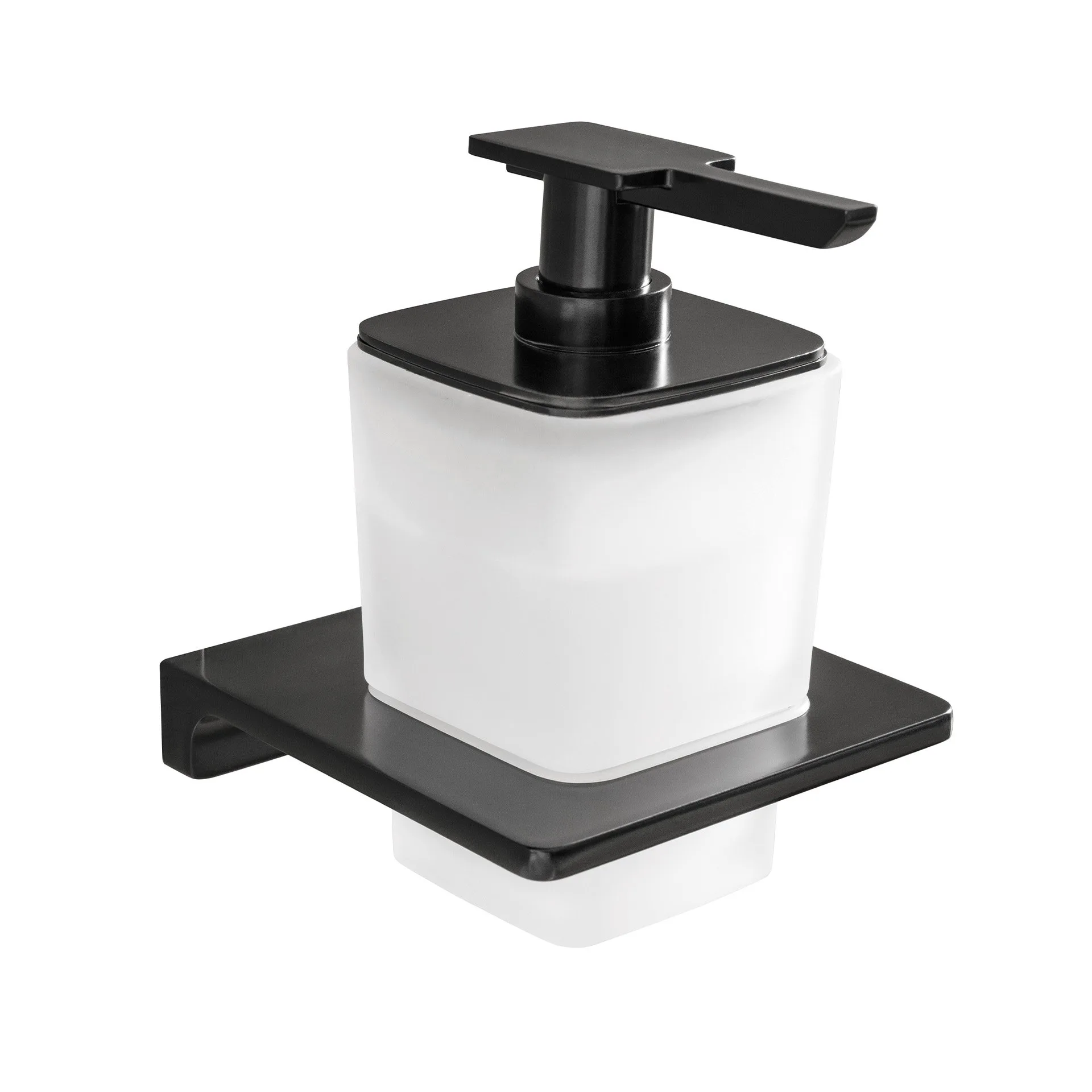 BadeDu SIRIUS Seifenspender mit Halter Schwarz matt