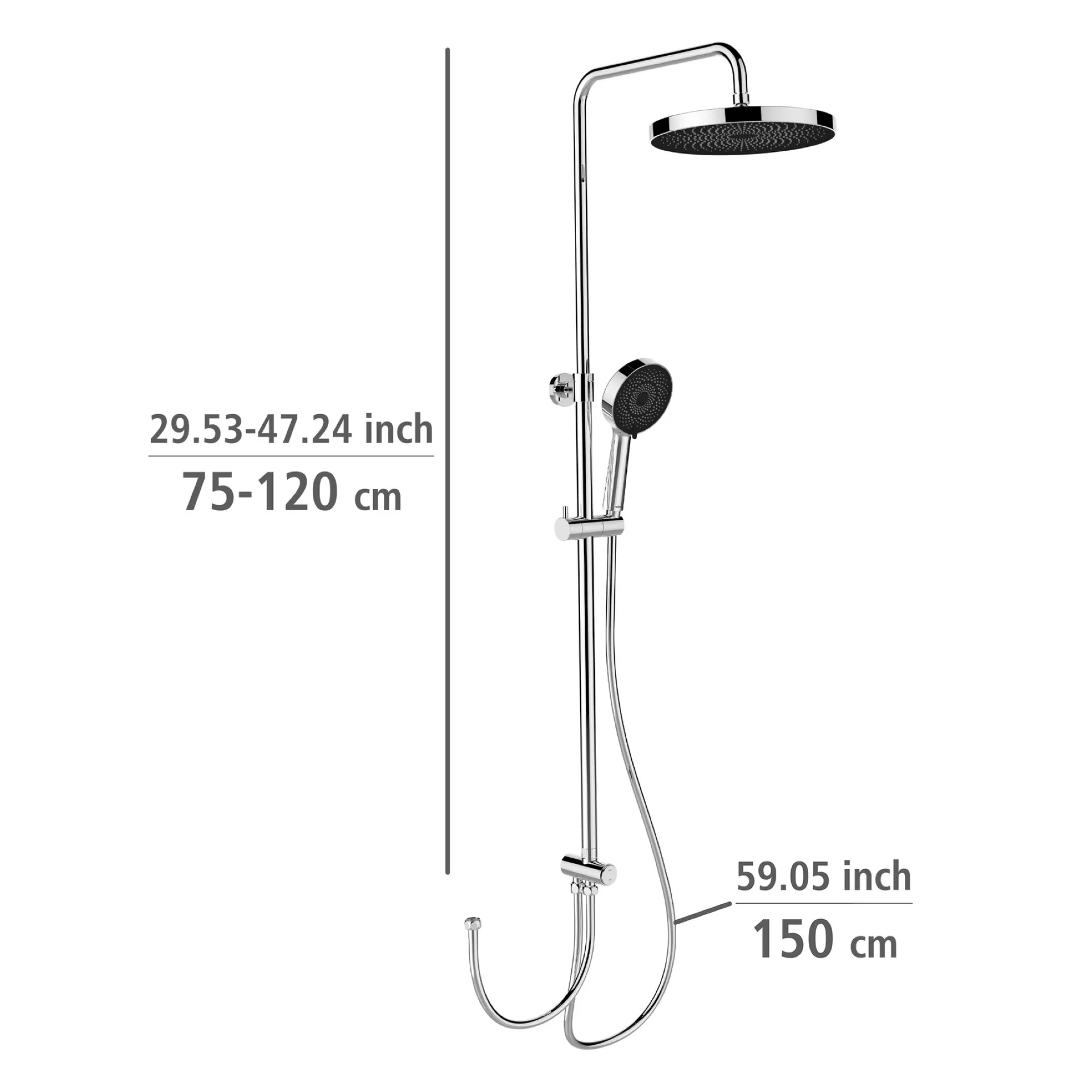 WENKO SOFTWATER Duschsystem, Chrom/Grau