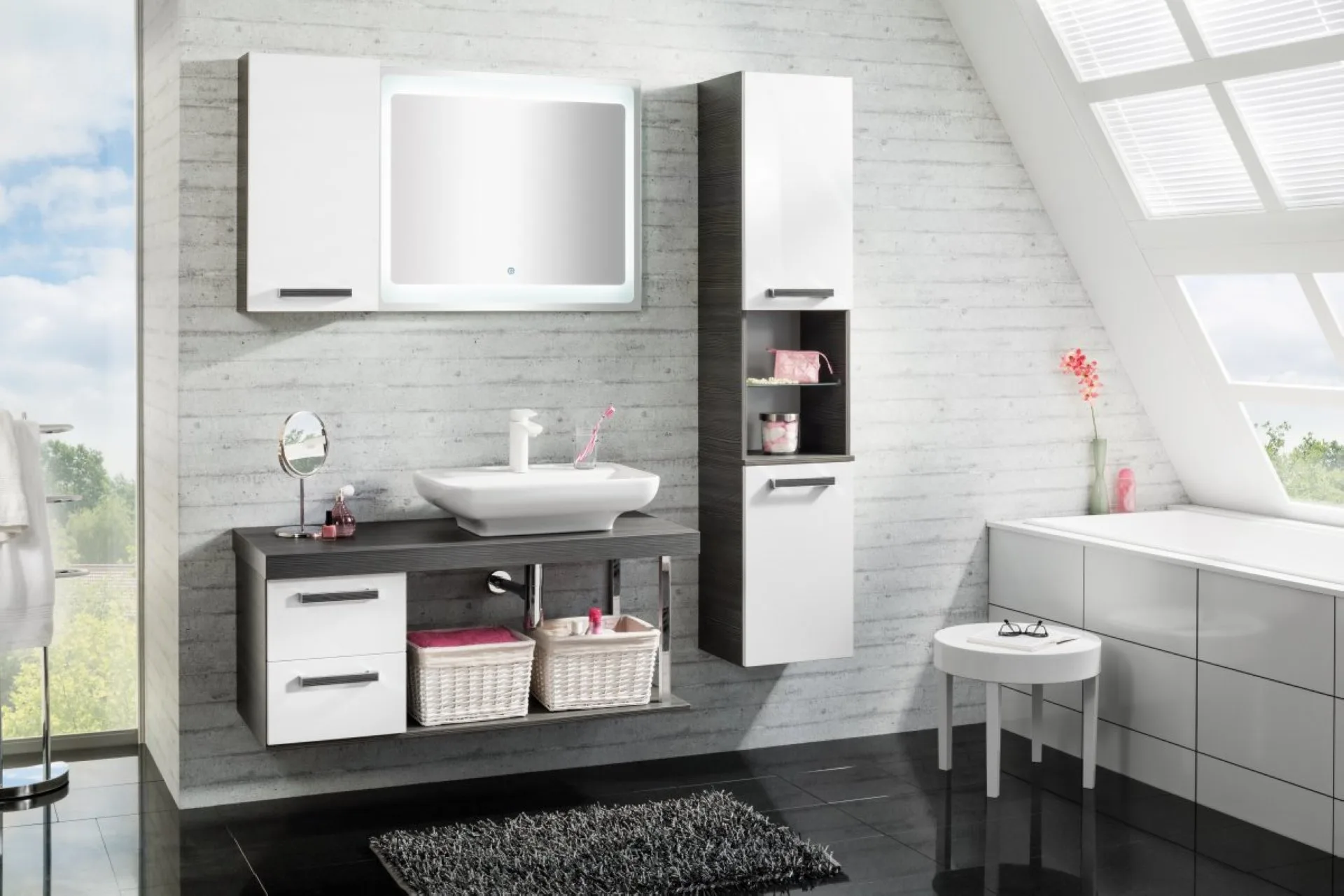 FACKELMANN HYPE 2.0 Waschbecken 60 cm breit, Weiß, Keramik