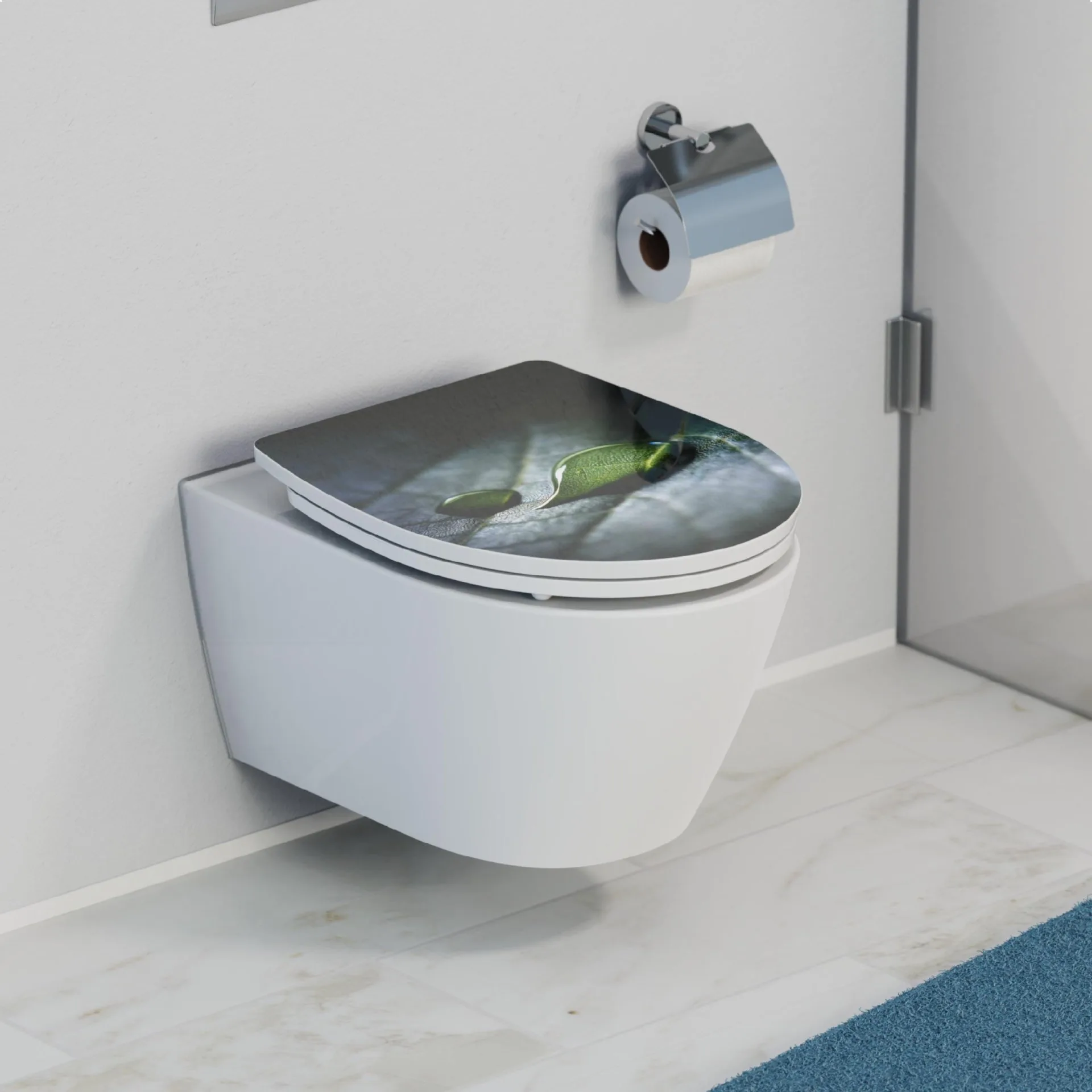 SCHÜTTE RAINDROP WC-Sitz, Kunststoff, mit Absenkautomatik und Schnellverschluss