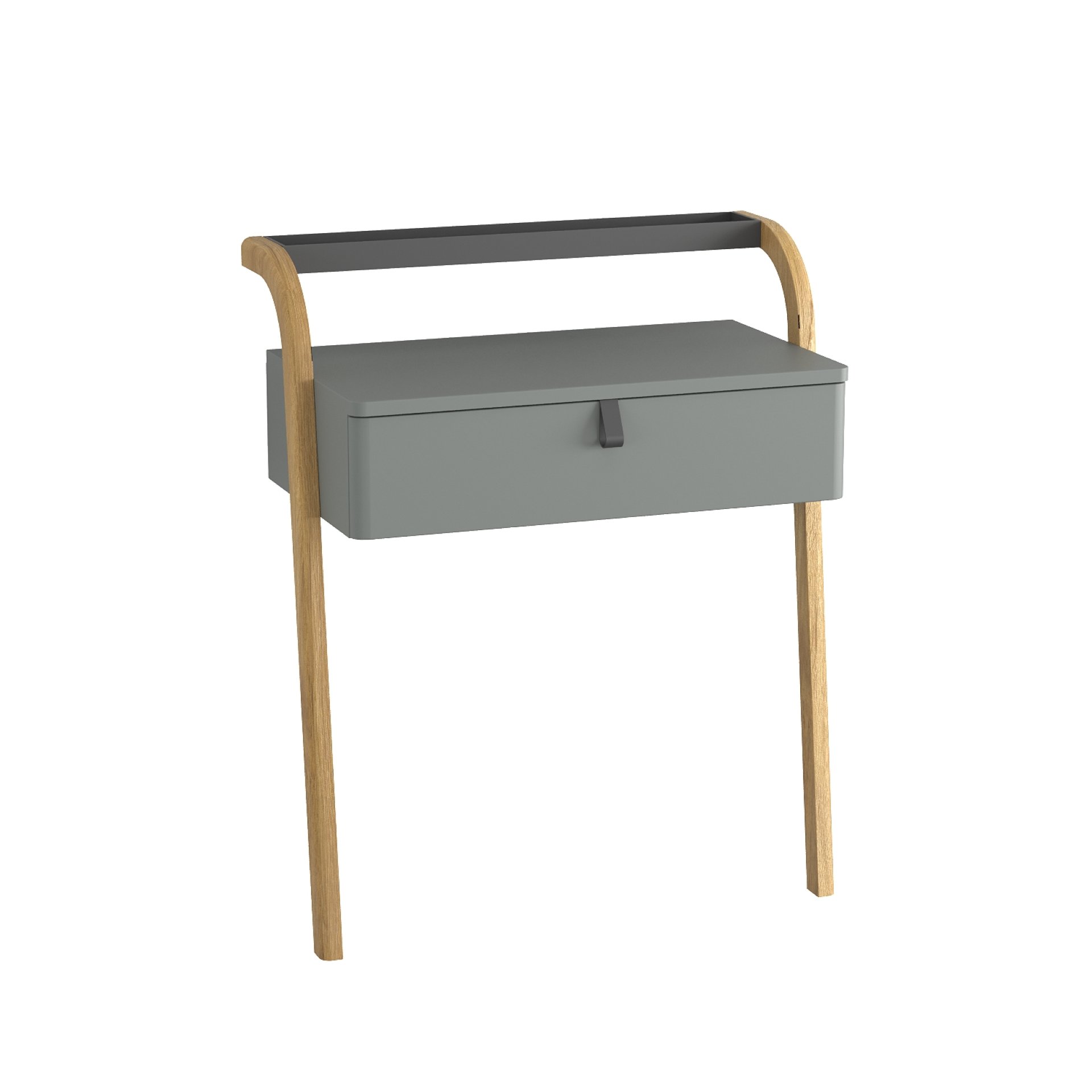 BADEDU PINA Schminktisch 76 cm breit, Grün, mit Schublade