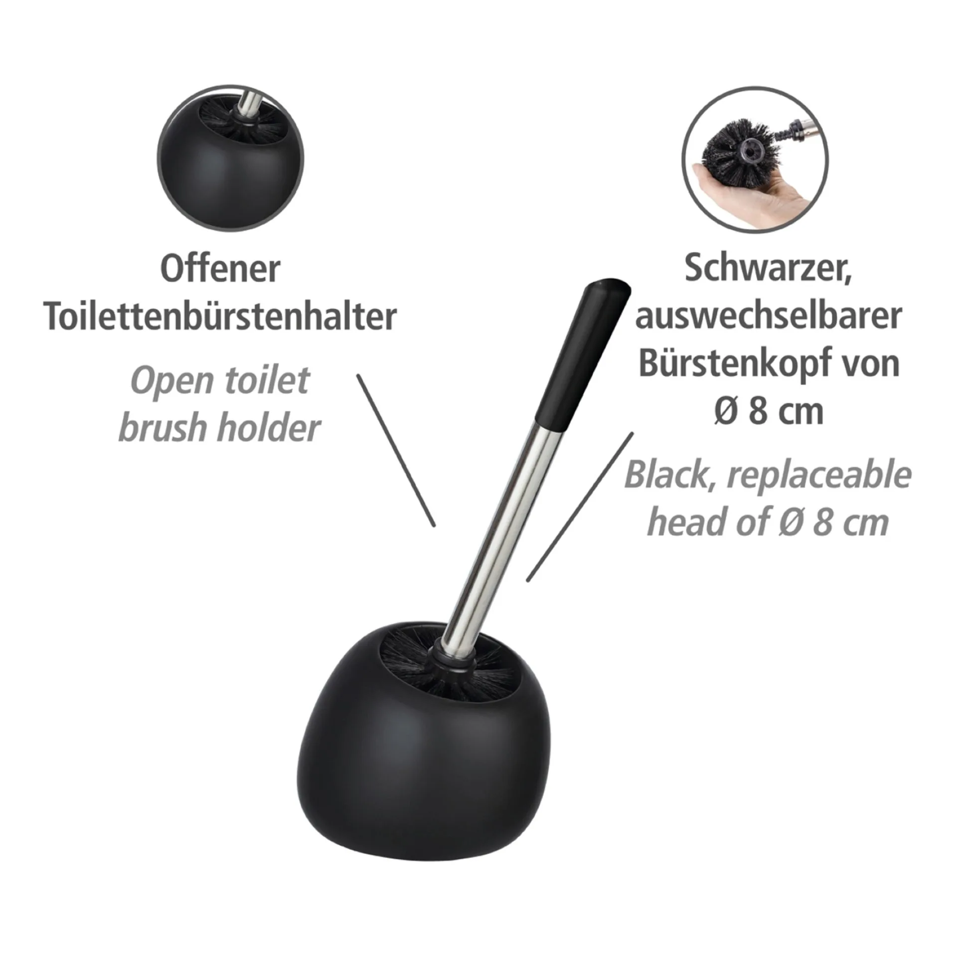 WENKO POLARIS WC-Garnitur, Schwarz matt, Keramik