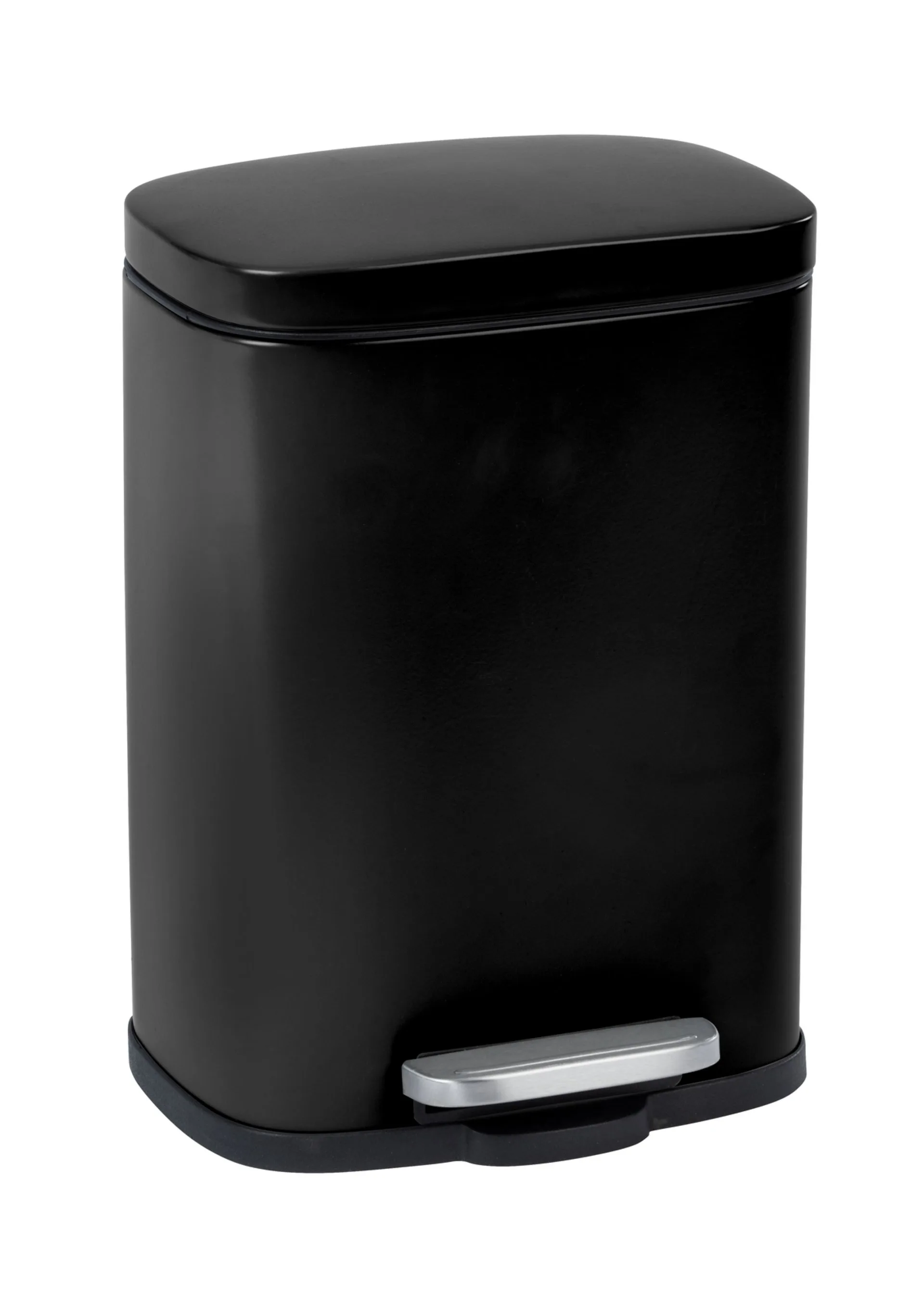WENKO LENO Kosmetikeimer 5 Liter, Schwarz, mit Absenkautomatik