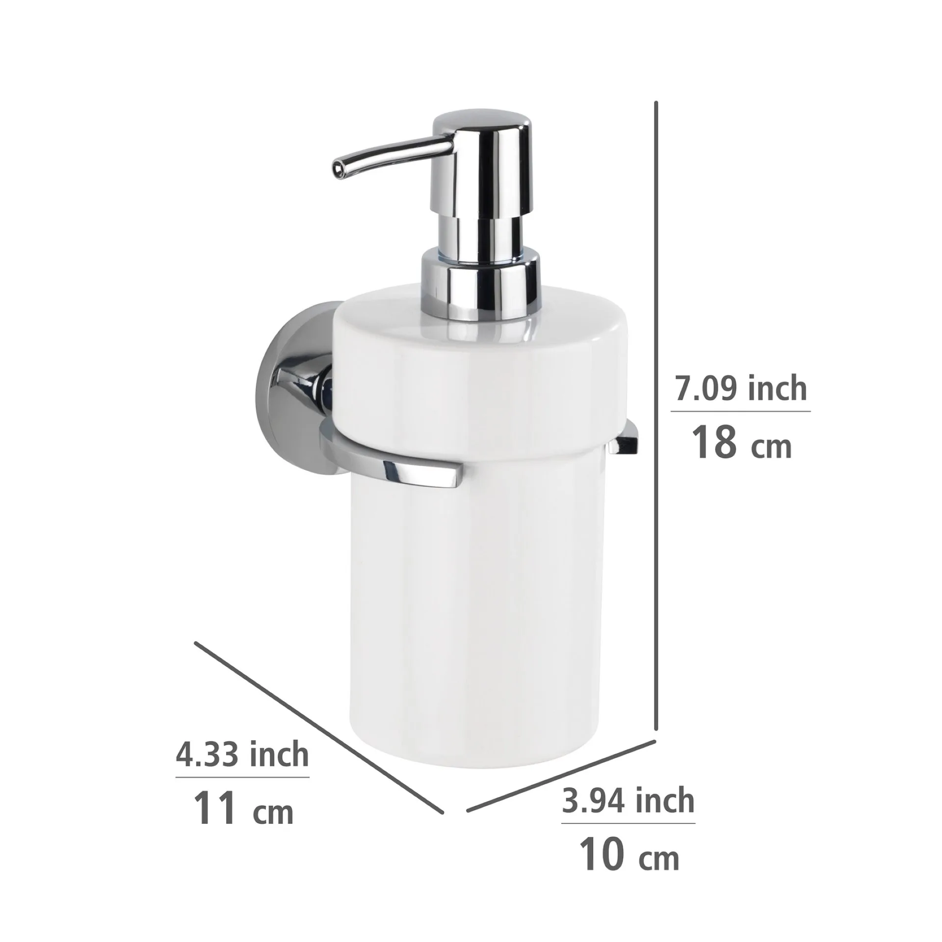 WENKO ISERA Seifenspender 360 ml, Silber, UV-Loc