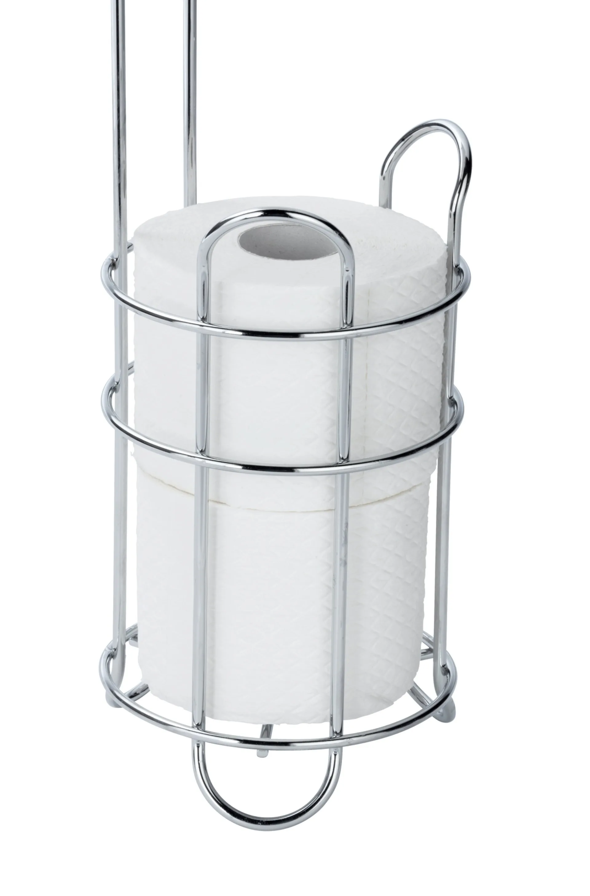 WENKO Toilettenpapierhalter, Chrom, mit Bevorrater und Ablage