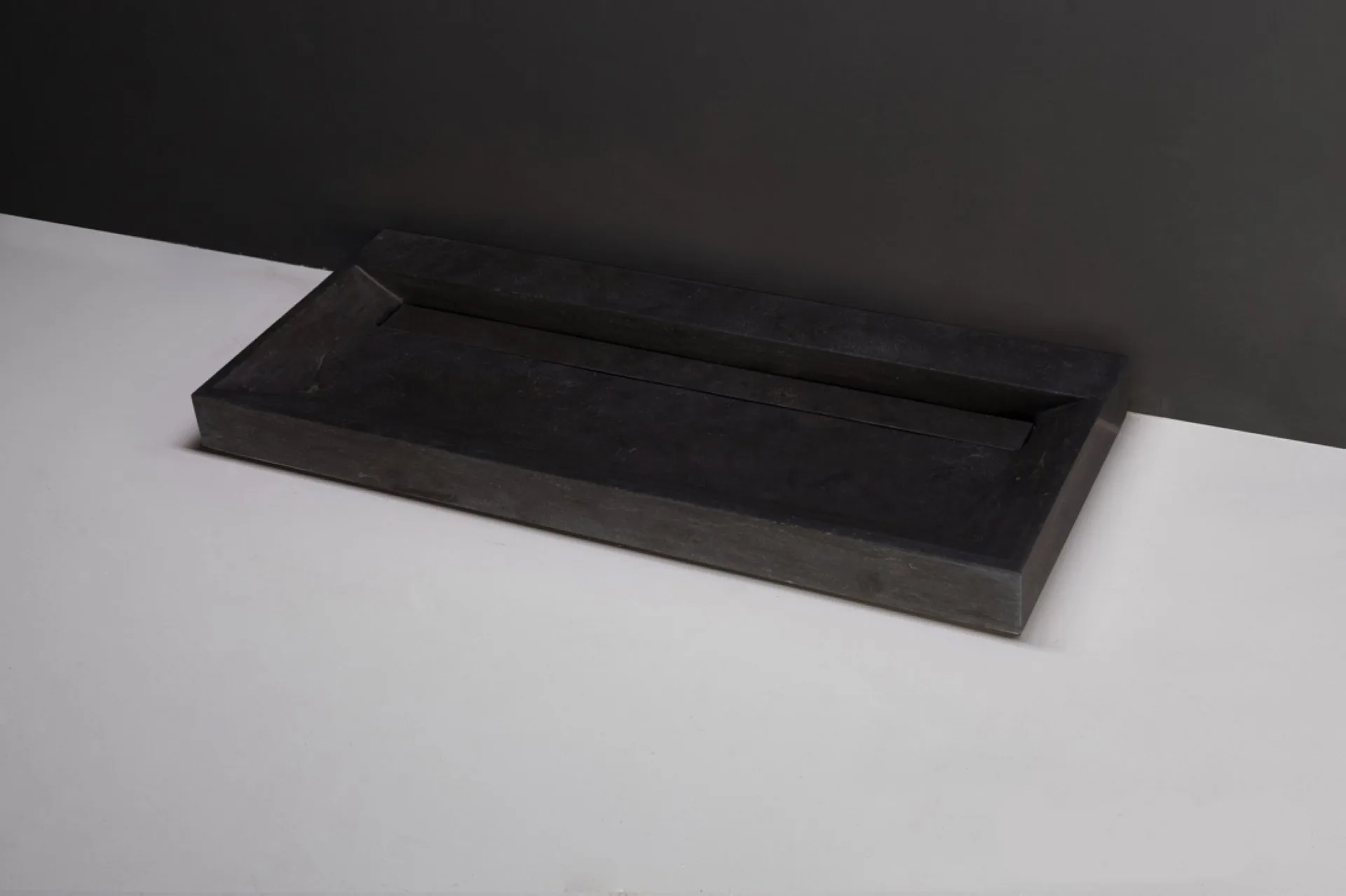 FORZALAQUA BELLEZZA Waschbecken 100,5 cm breit, Bluestone, Naturstein, ohne Hahnloch