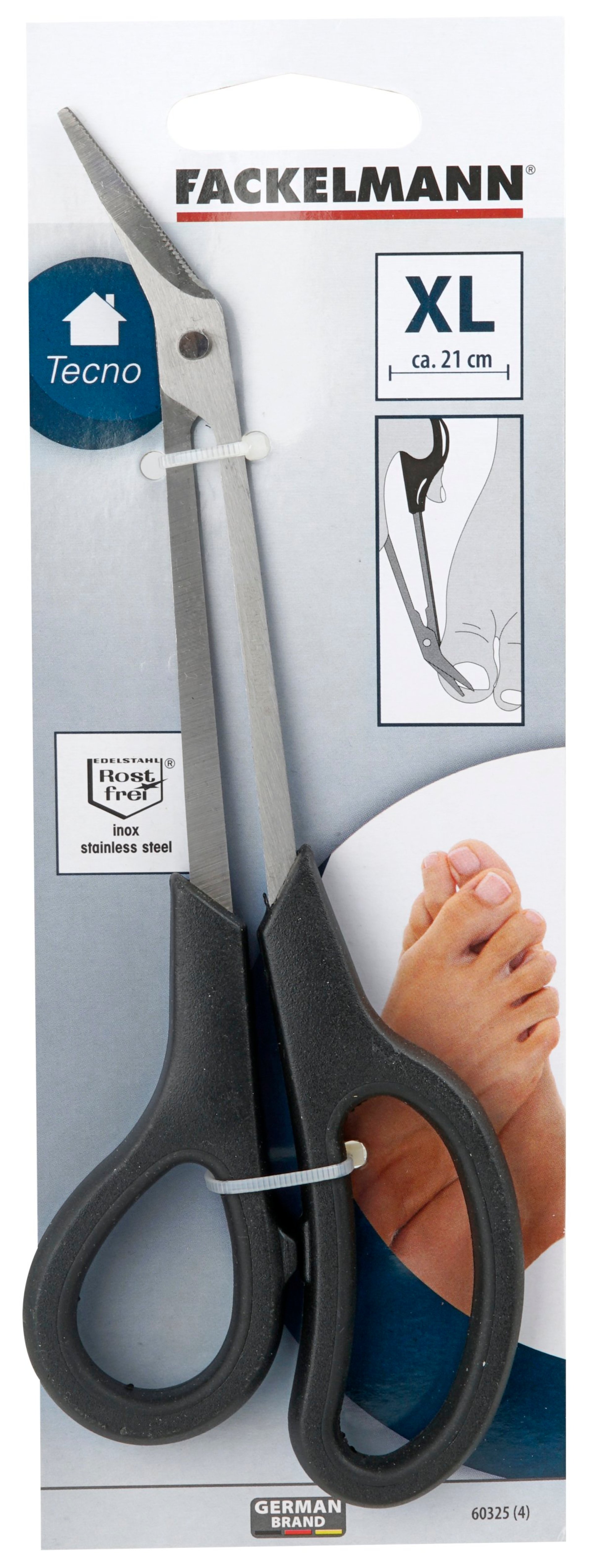 FACKELMANN Nagelschere 21 cm, Schwarz/Silber