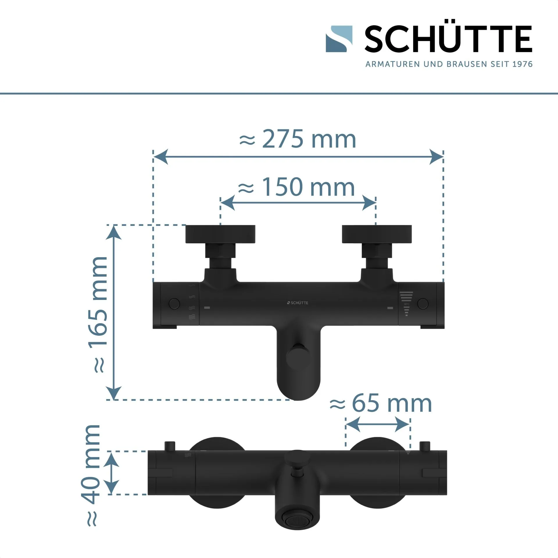 SCHÜTTE LONDON Badewannenthermostat, Schwarz matt