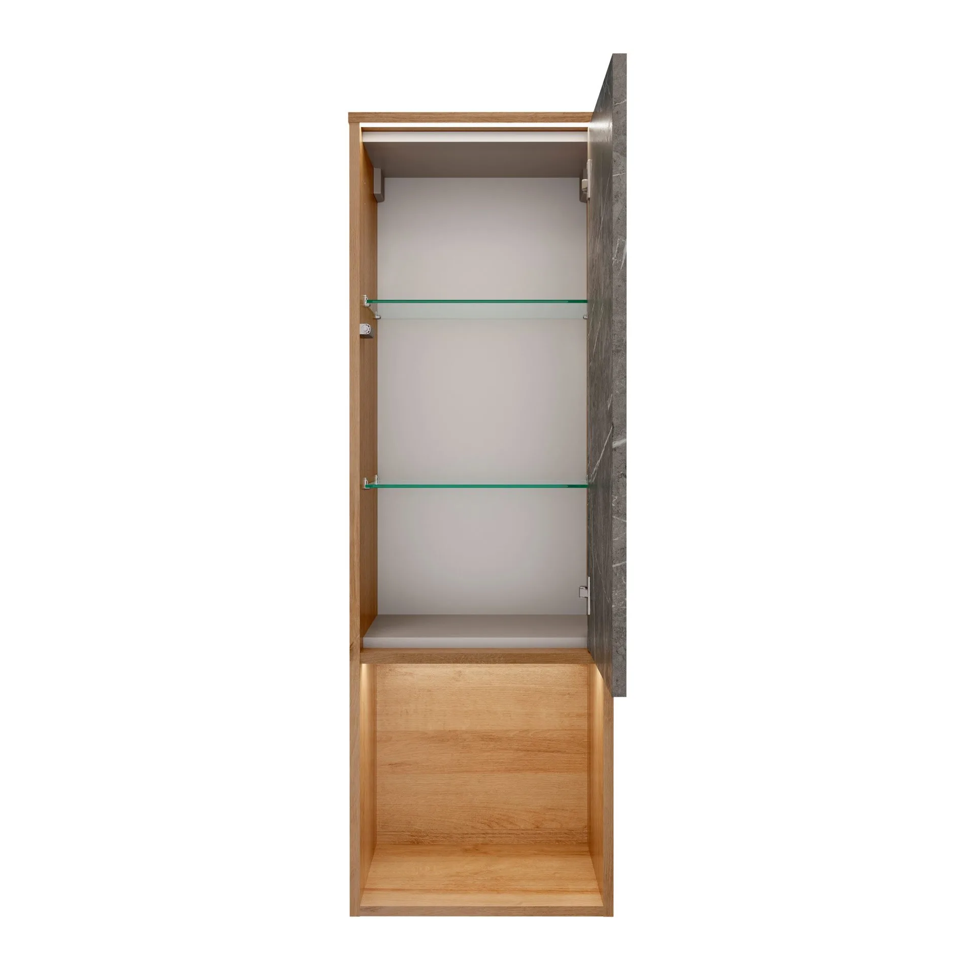 LANZET DUNE Midischrank 40,3 cm breit, Marmor Grau/Braun hell, inkl. LED Beleuchtung