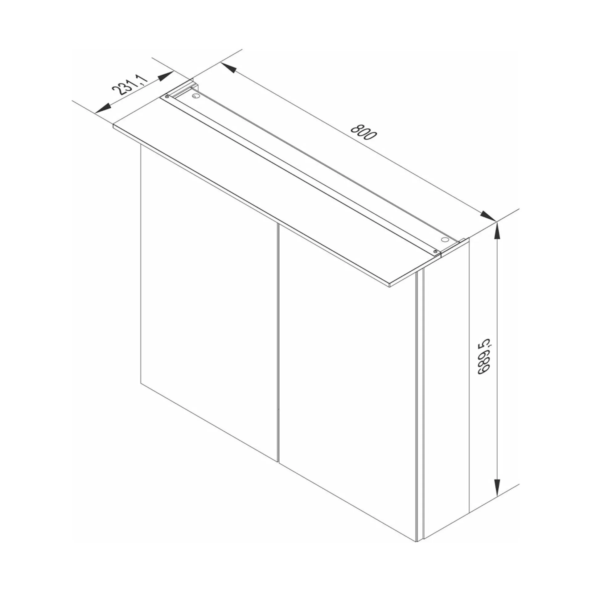 Fackelmann B.PERFEKT LED Spiegelschrank 80 cm breit, Weiß