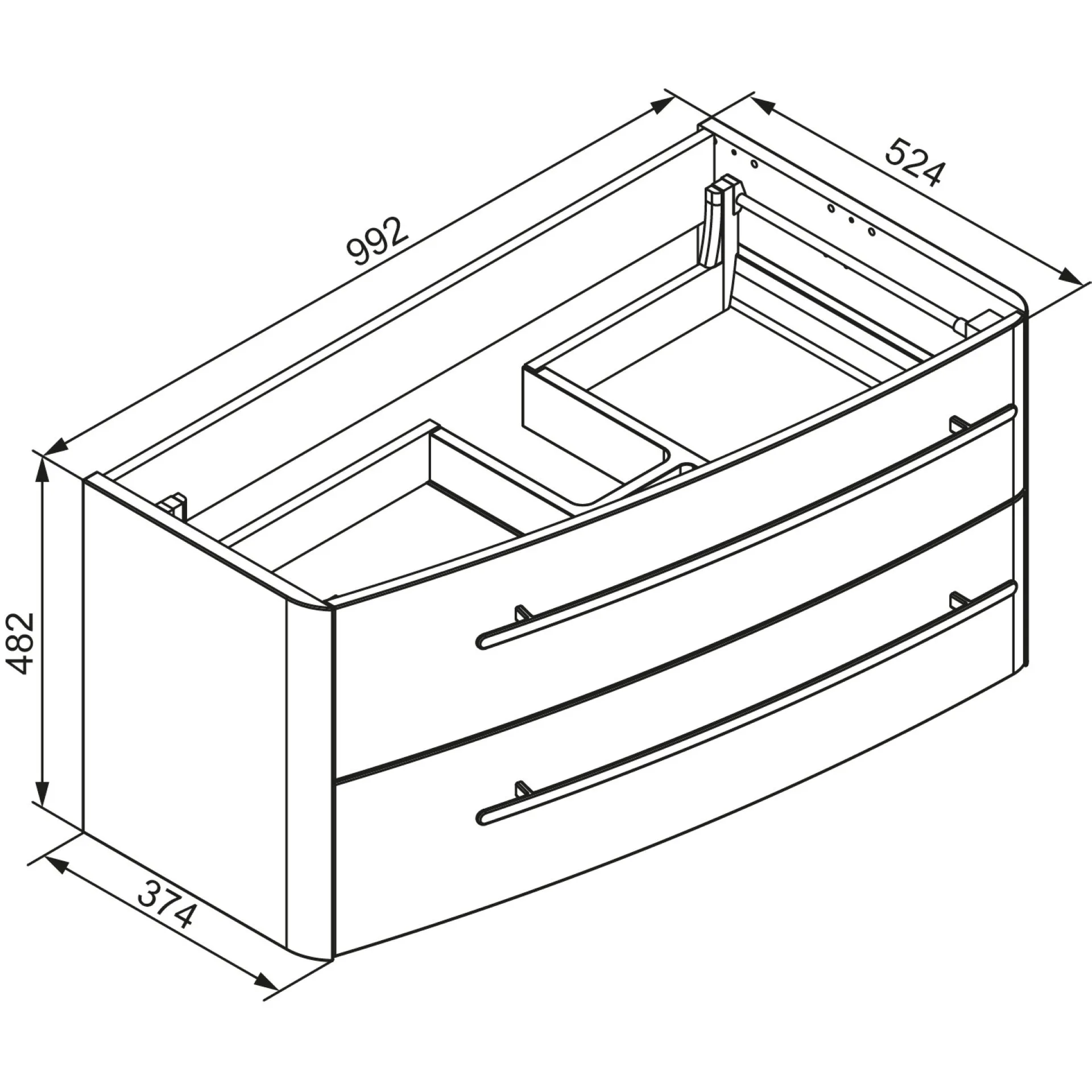 Lanzet CLASSICO Waschtischunterschrank 100 cm Hellbraun, links