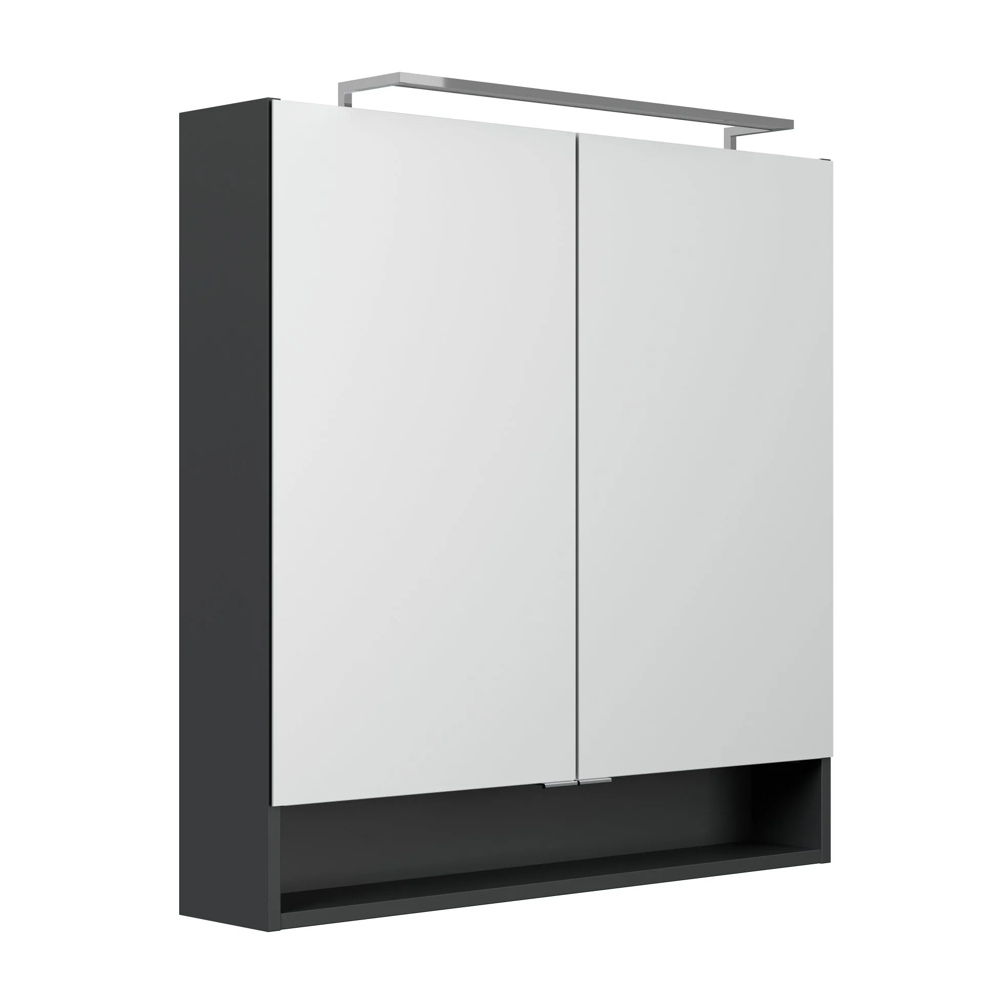 FACKELMANN LUNA LED Spiegelschrank 80 cm breit, Anthrazit