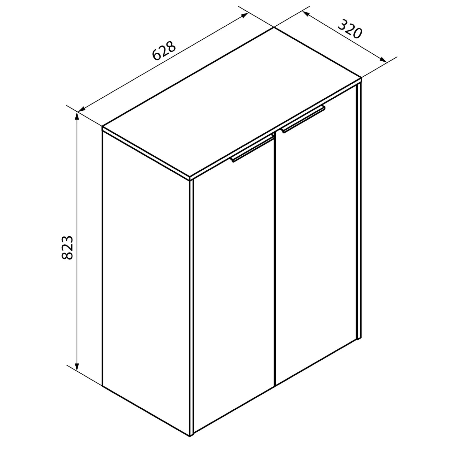 FACKELMANN FLAIR Doppel Midischrank 63 cm breit, Weiß/Anthrazit