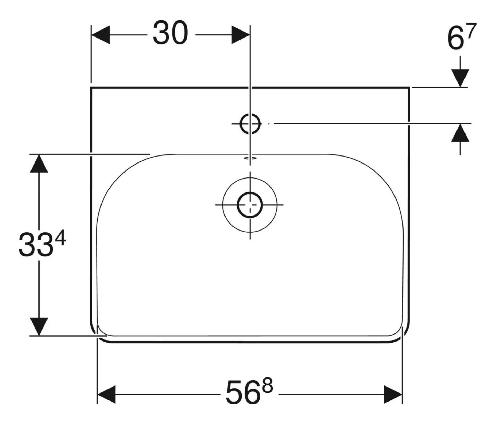 GEBERIT SMYLE SQUARE Waschbecken Keramik 60 cm breit, Weiß, KeraTect