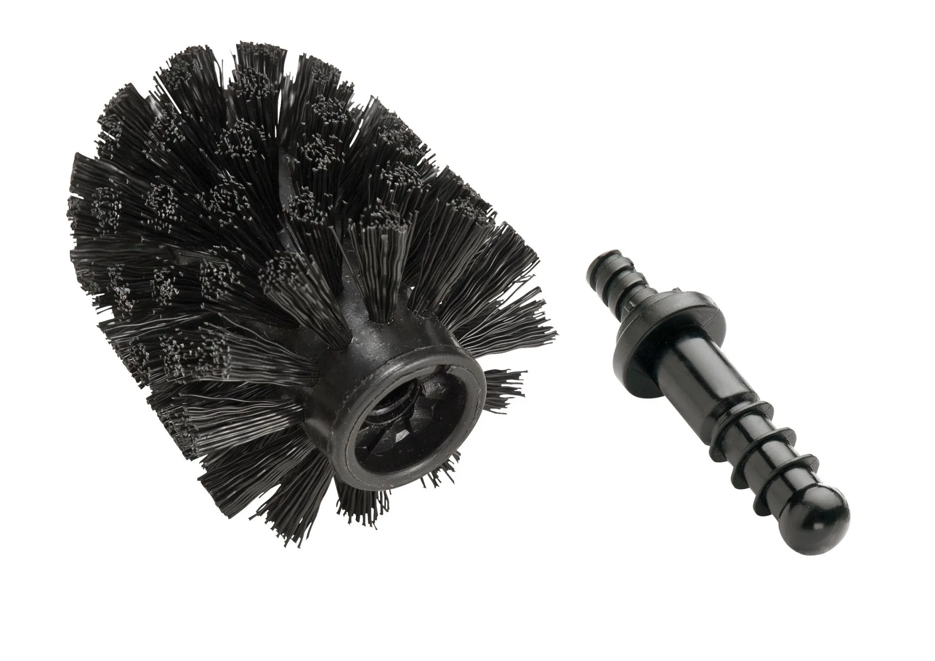 WENKO Ersatzbürste für WC-Garnituren Ø 8,5 cm, Schwarz, 4er Set