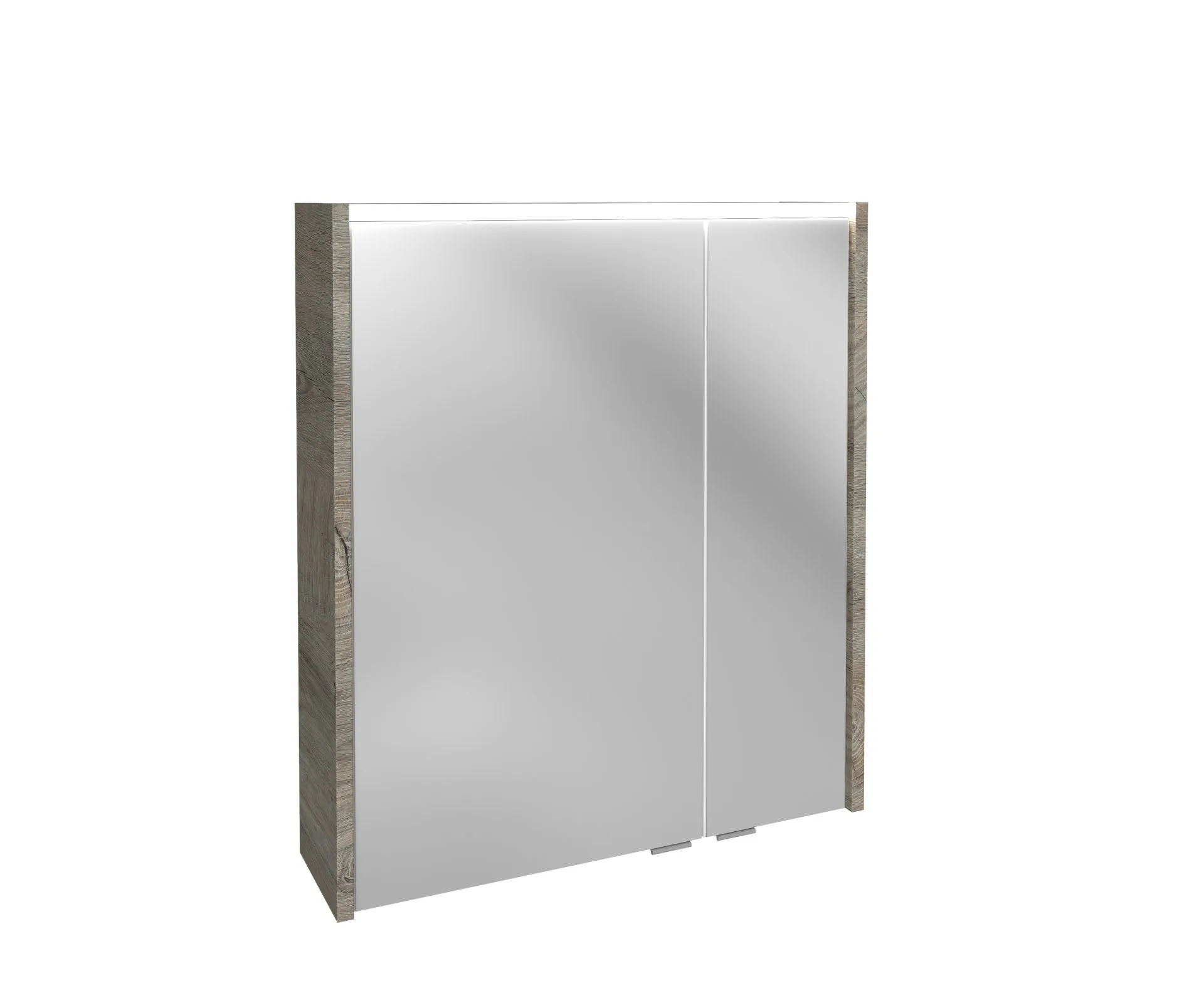 FACKELMANN DV LED Spiegelschrank 60 cm breit, Braun hell