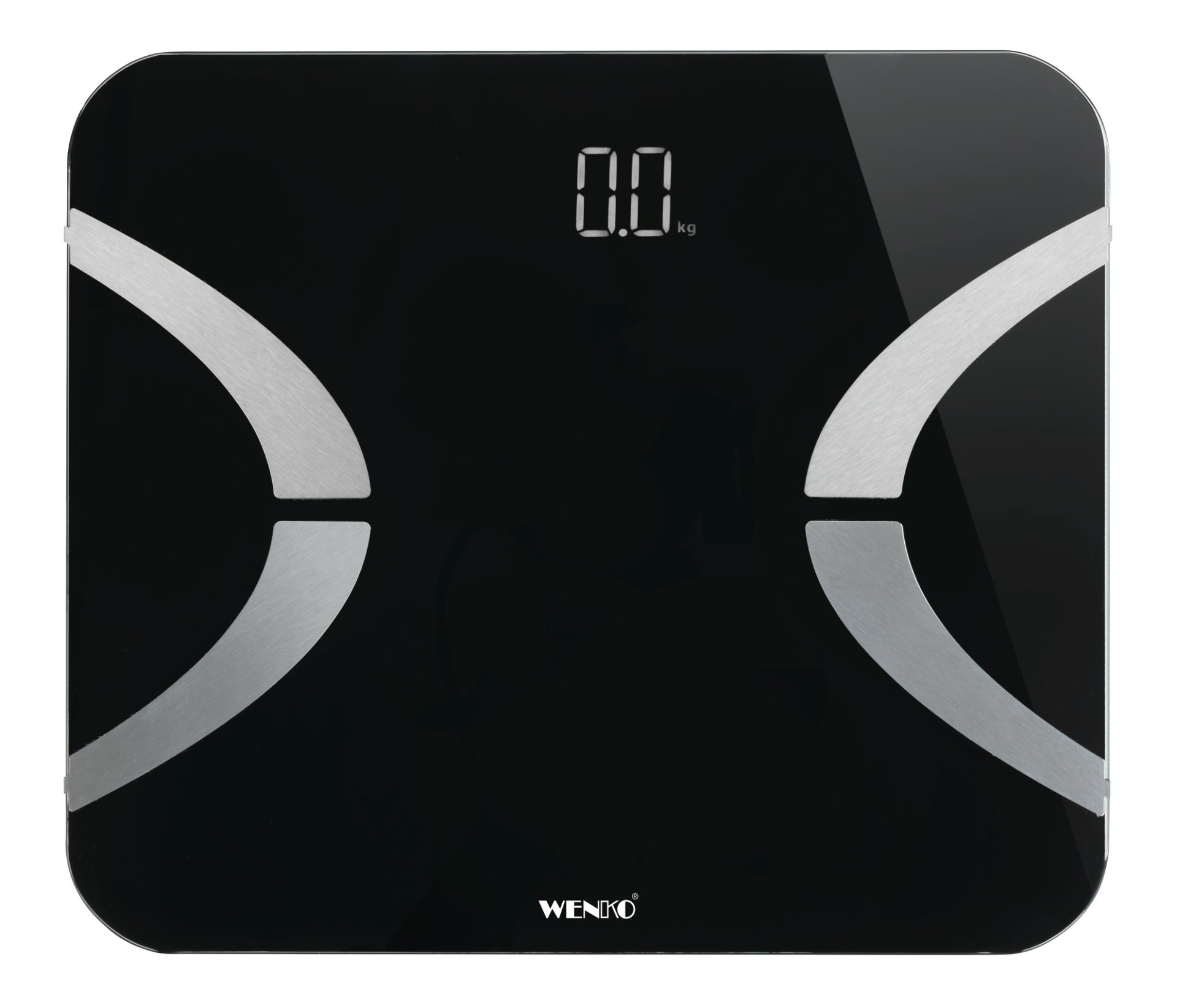 WENKO Personenwaage, Schwarz, LED, mit Bluetooth, Analysewaage, Körperfettwaage