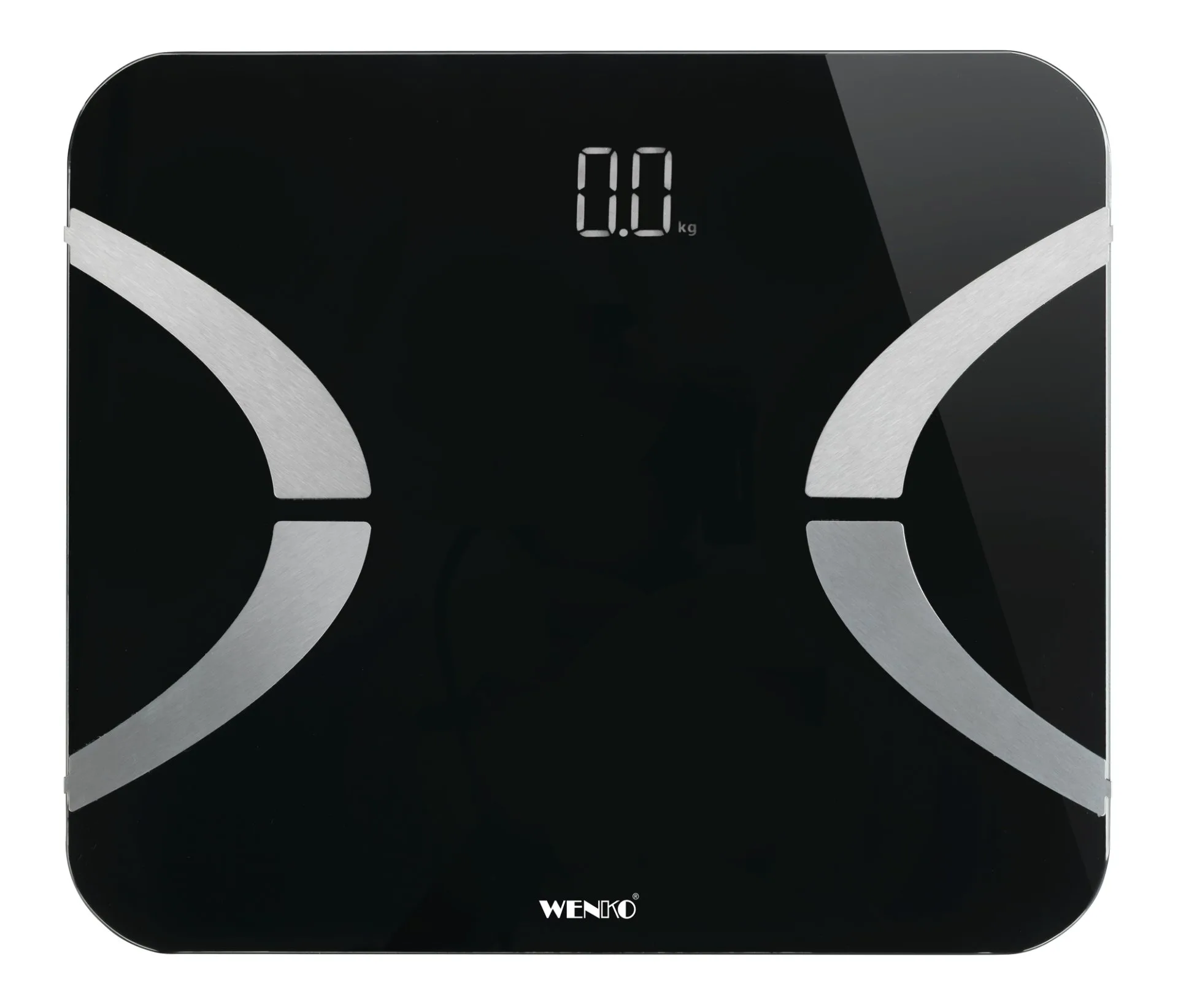 WENKO Personenwaage, Schwarz, LED, mit Bluetooth, Analysewaage, Körperfettwaage