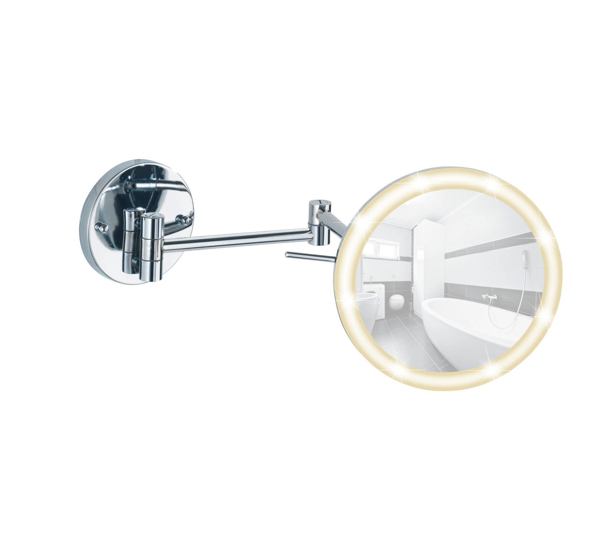 WENKO AURA LED Kosmetikspiegel, Power Loc, mit hochwertigem Acrylrahmen