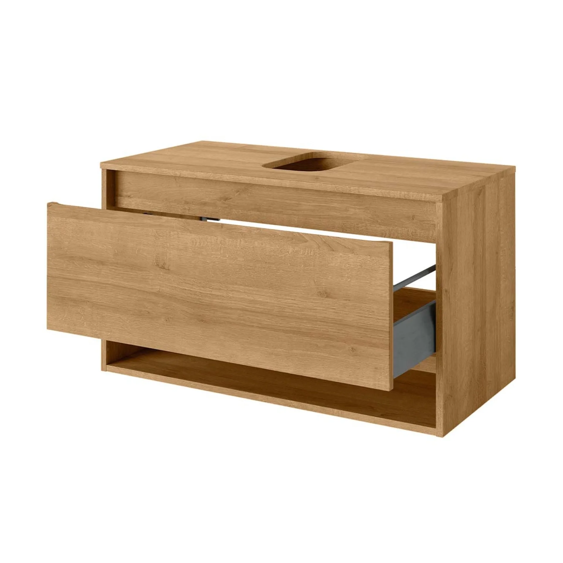 Fackelmann NATURA Waschbeckenunterschrank 94 cm breit, Braun hell