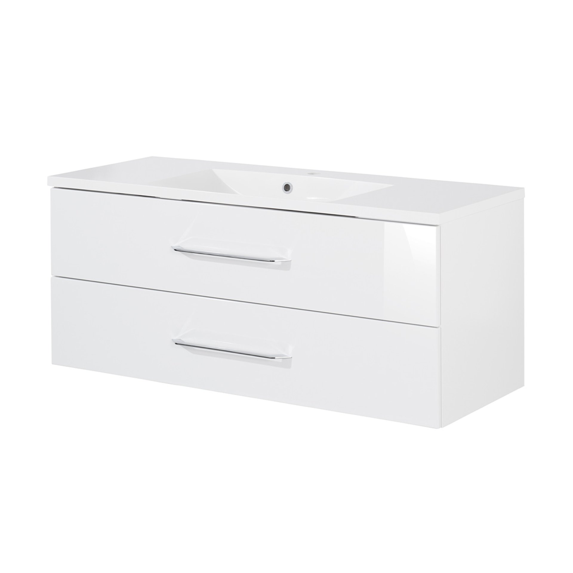 Fackelmann B.CLEVER Waschtisch Set Gussmarmor 120 cm, Weiß