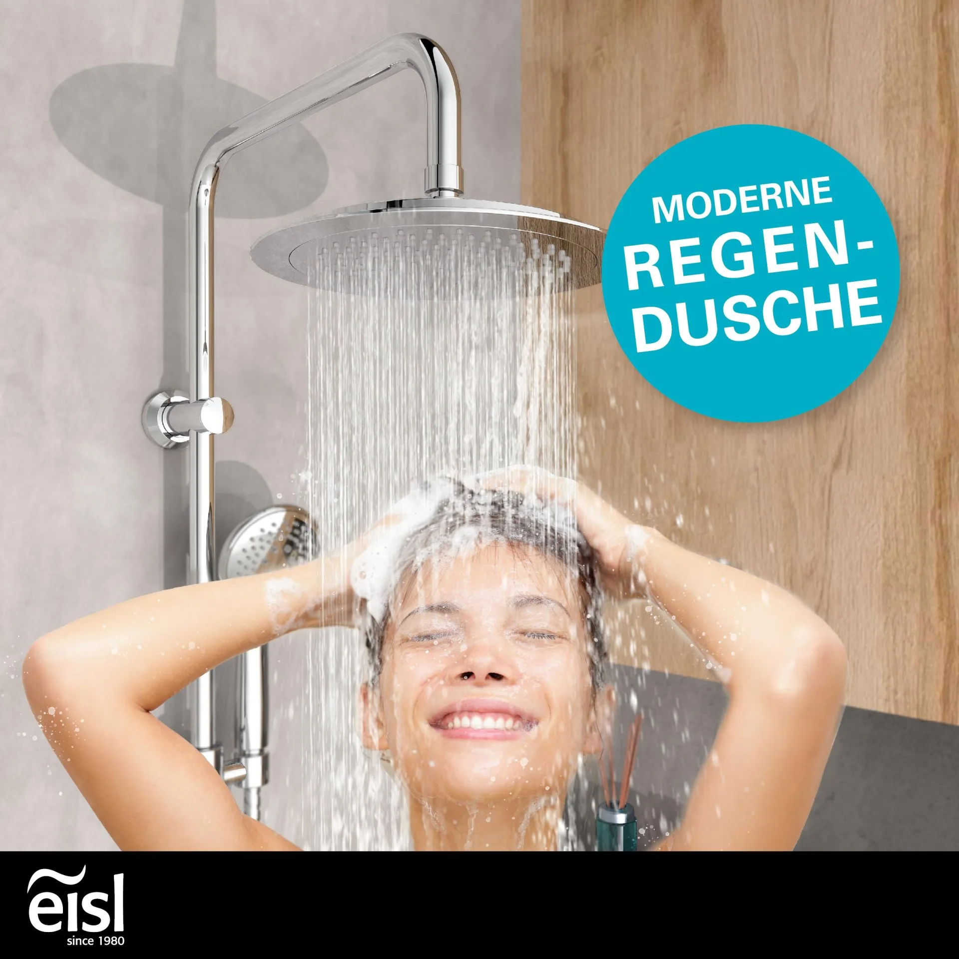 EISL Überkopf-Brauseset, Chrom, zum Kleben