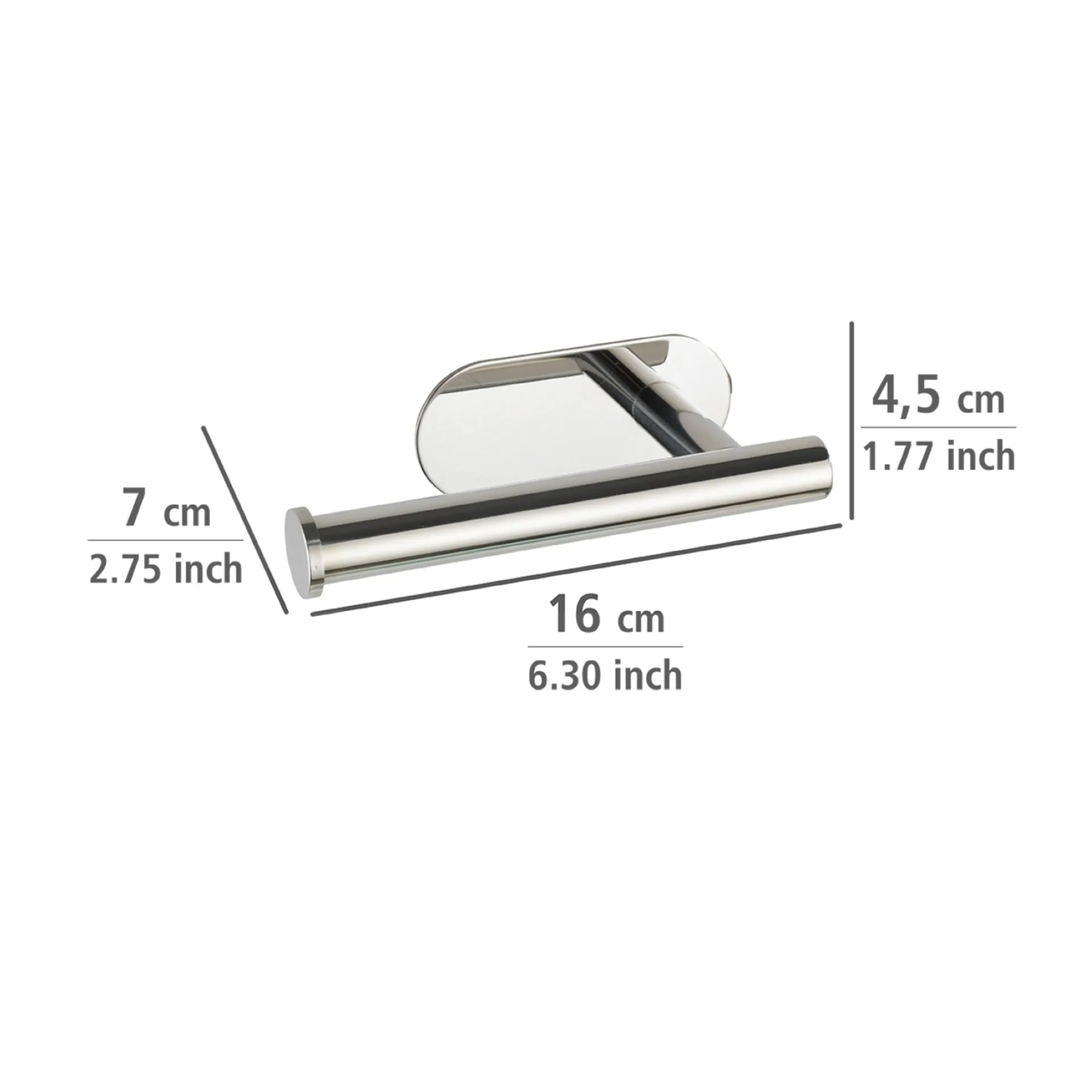 WENKO OREA Toilettenpapierhalter, Chrom glänzend, Befestigen ohne Bohren