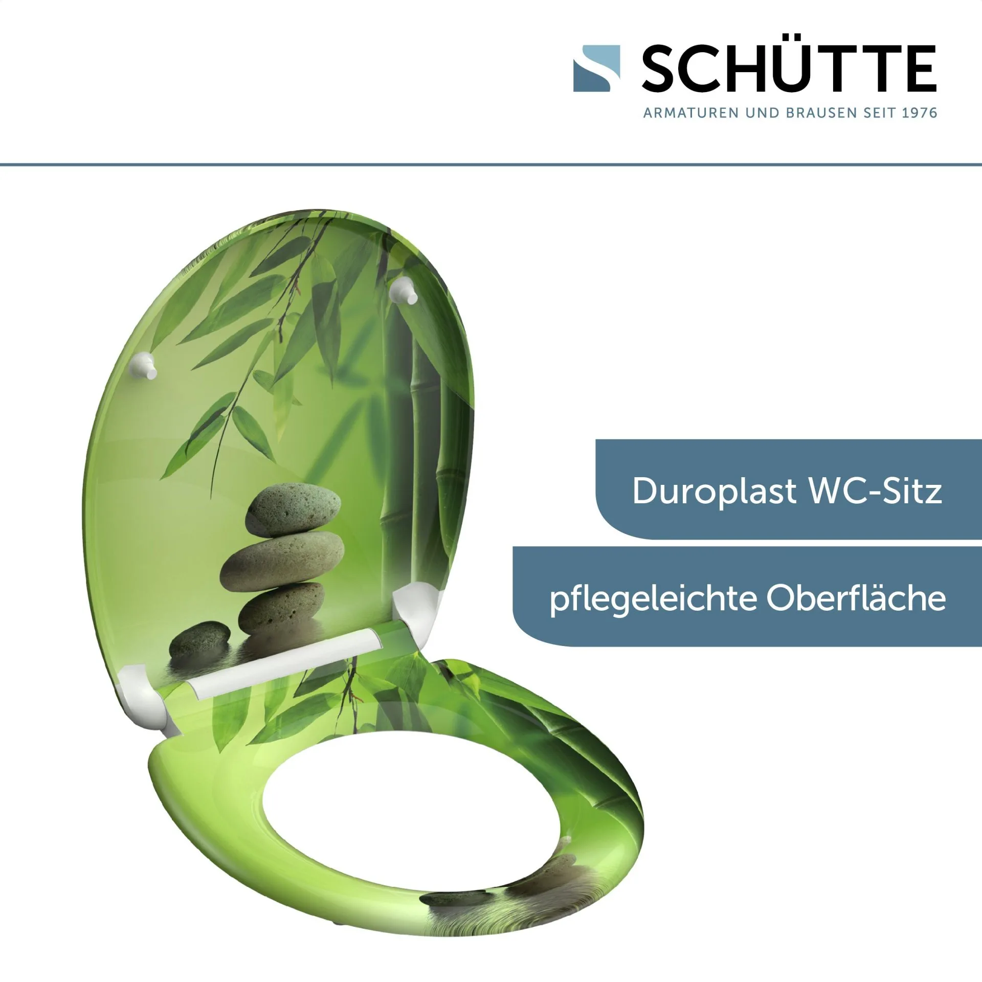 SCHÜTTE GREEN GARDEN WC-Sitz, Kunststoff, mit Absenkautomatik und Schnellverschluss