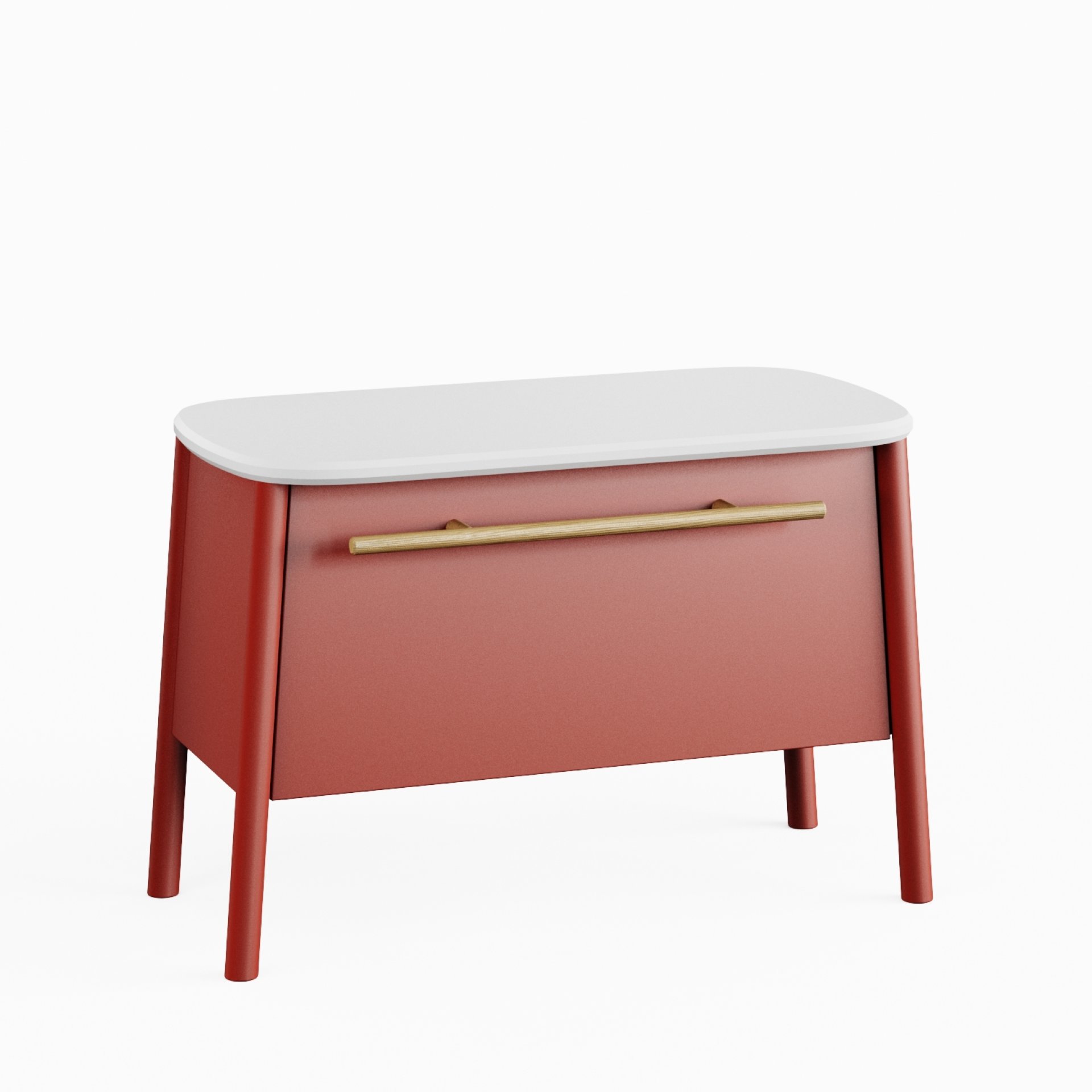 BADEDU TANA Sitzbank 68 cm breit, Rot matt, mit Füßen