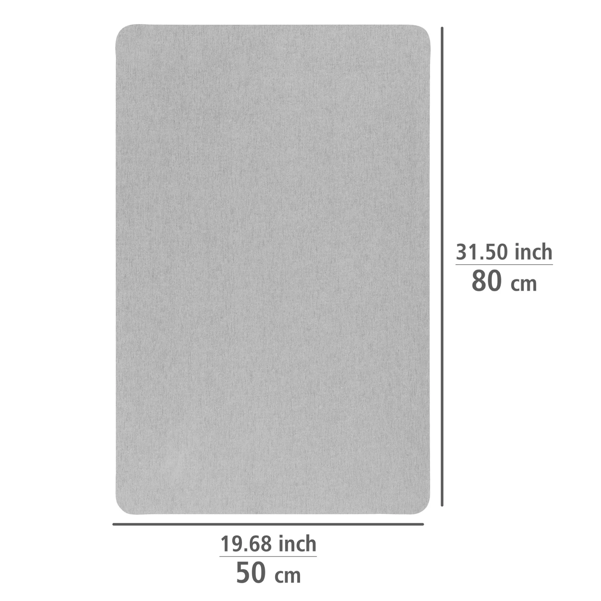 WENKO Badematte 80 x 50 cm, Grau, schnelltrocknend