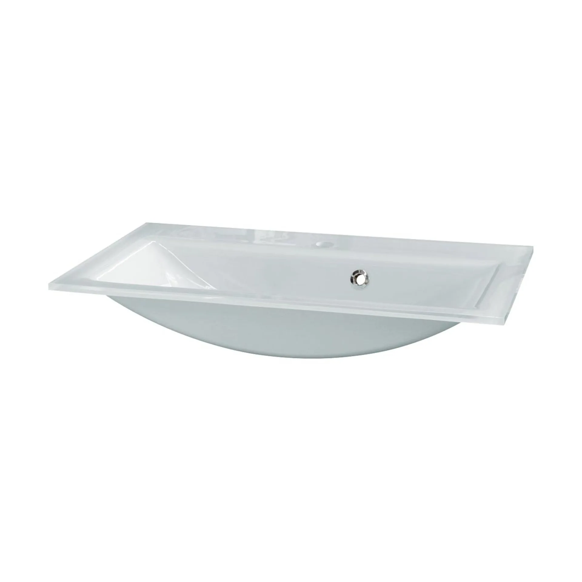 FACKELMANN KARA Waschbecken mit Unterschrank 80 cm breit, Weiß/Anthrazit, Waschbecken Glas Weiß, 1 Schublade