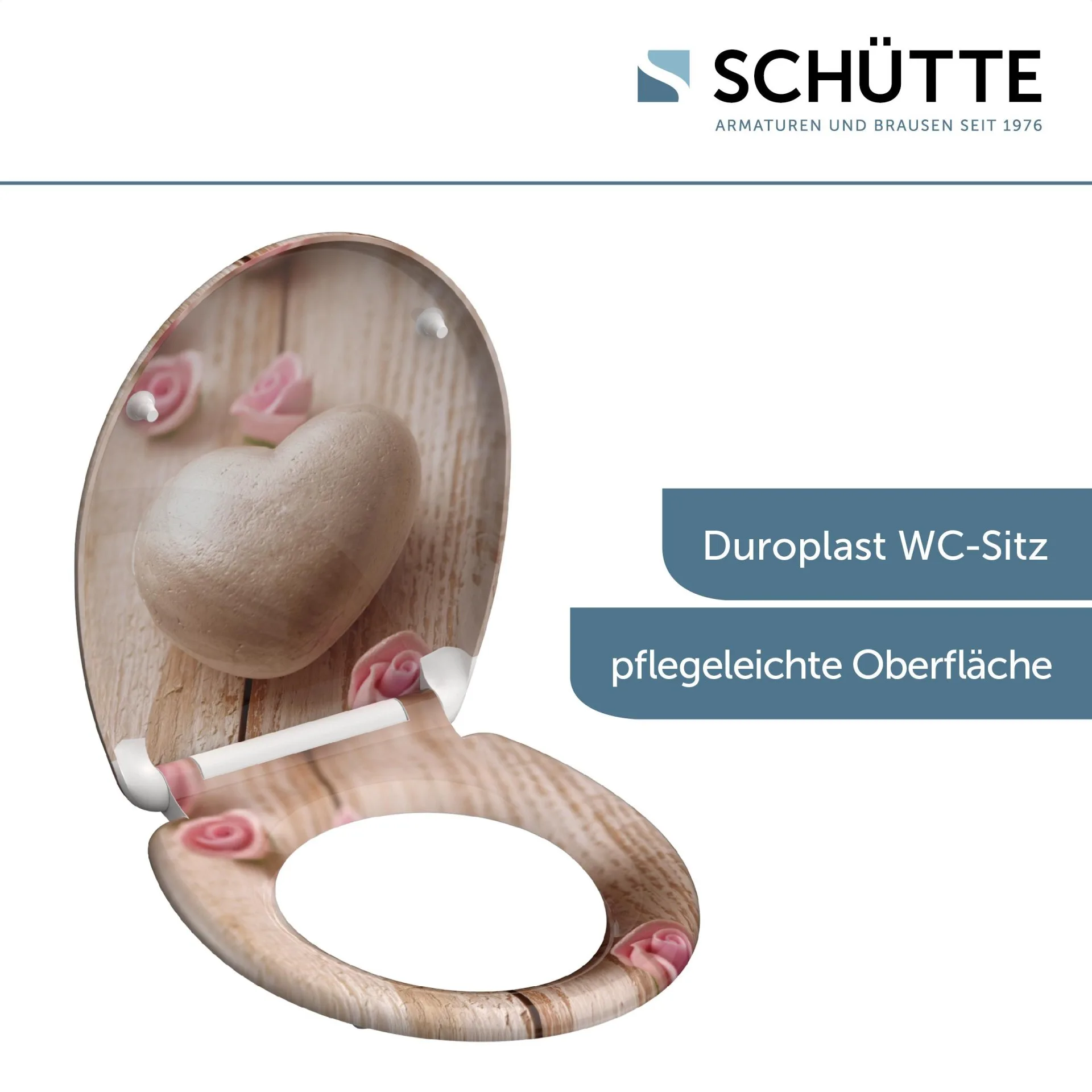 SCHÜTTE ROMANTIC WC-Sitz, Kunststoff, mit Absenkautomatik und Schnellverschluss