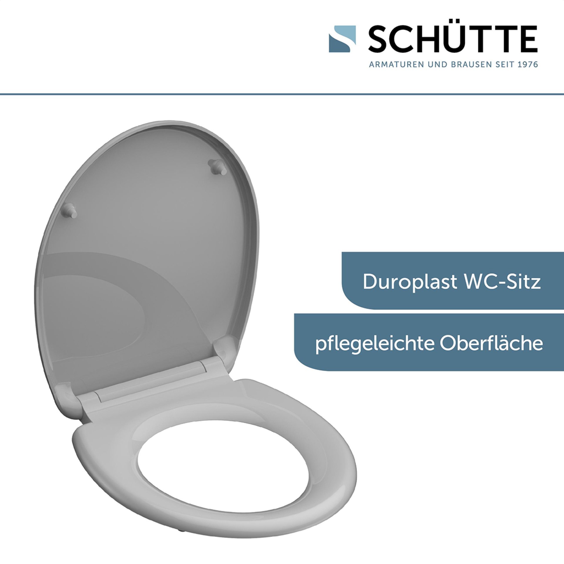 Schütte GREY WC-Sitz, mit Absenkautomatik und Schnellverschluss, Duroplast