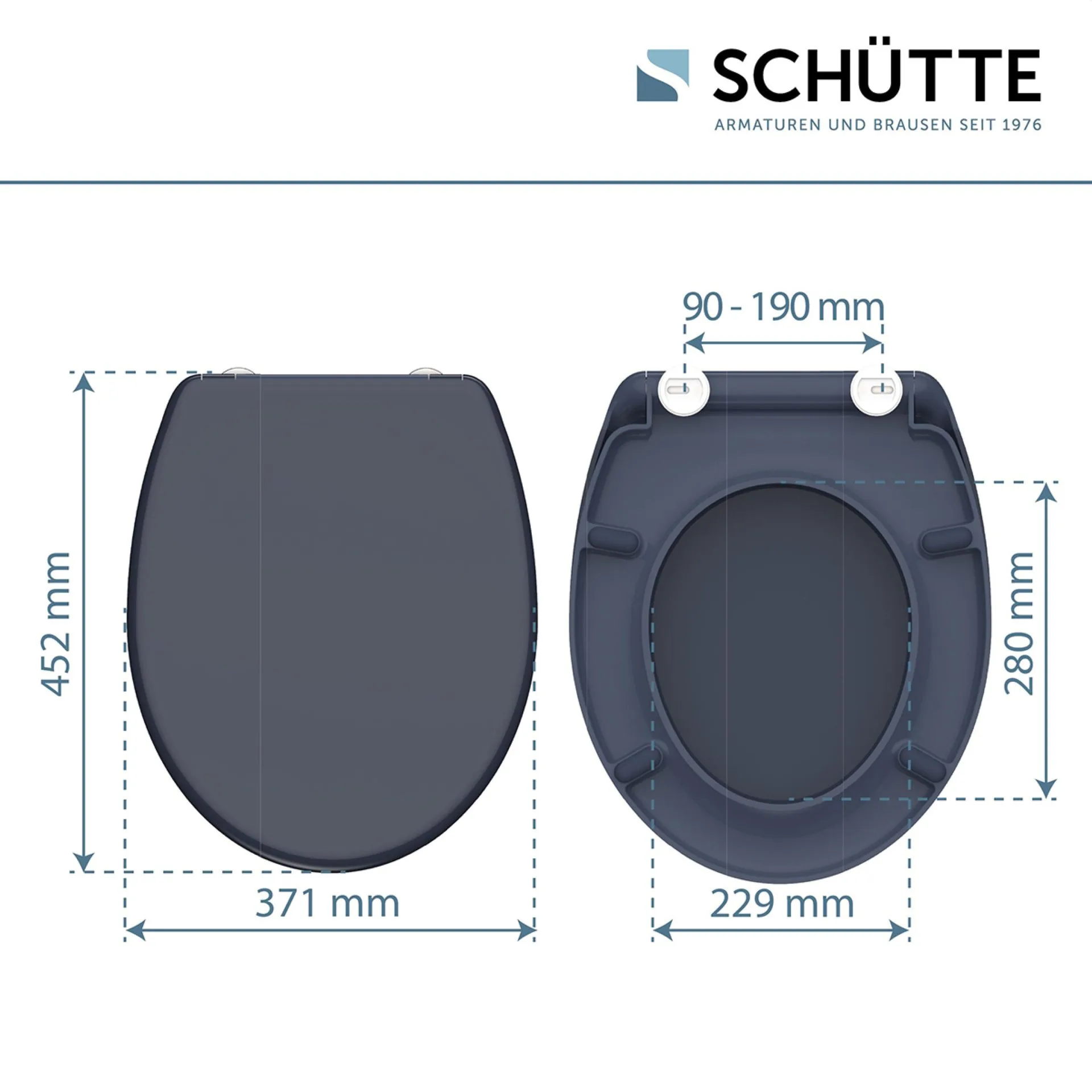 Schütte ANTHRAZIT WC-Sitz, mit Absenkautomatik und Schnellverschluss, Duroplast