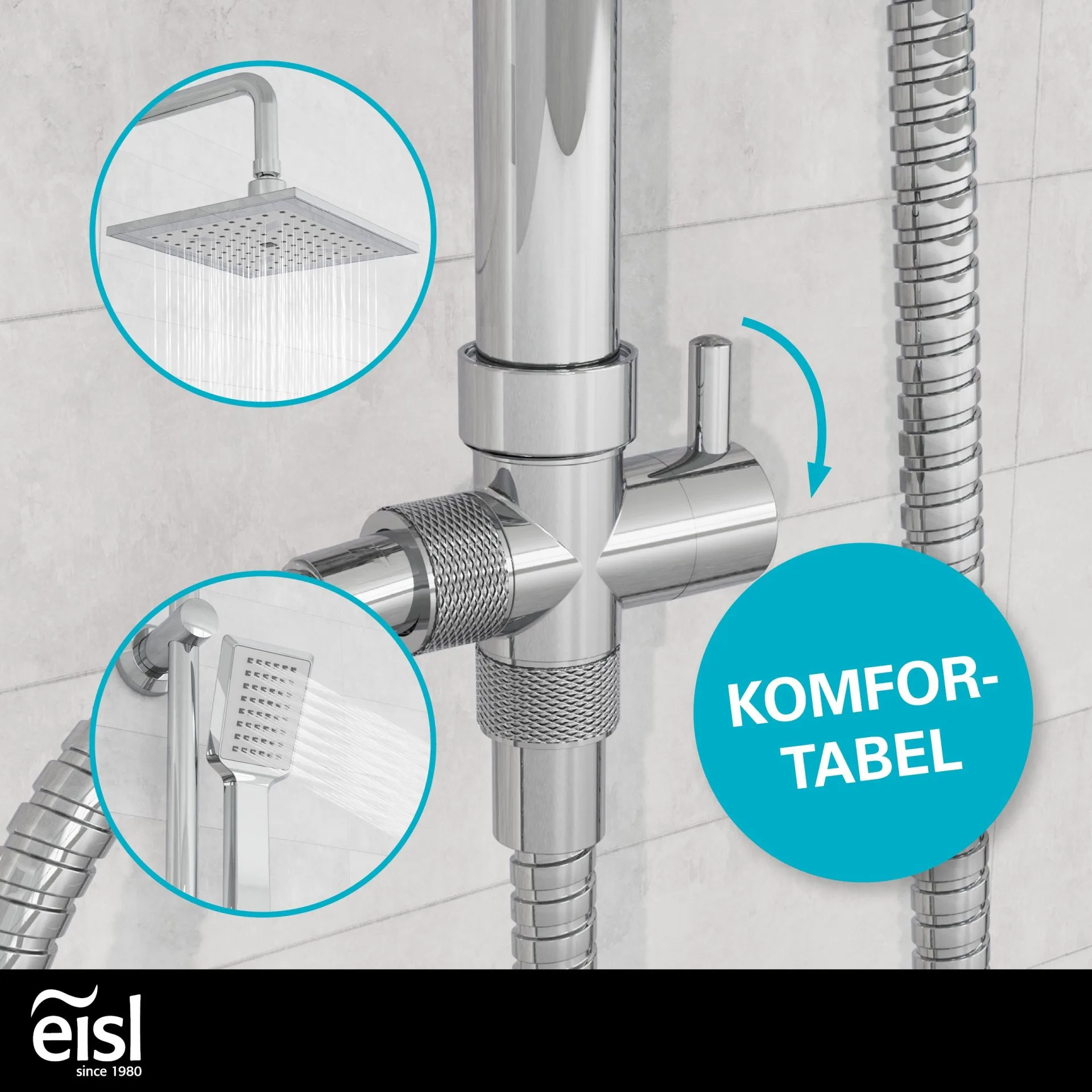 EISL EASY COOL Überkopf-Brauseset, Chrom