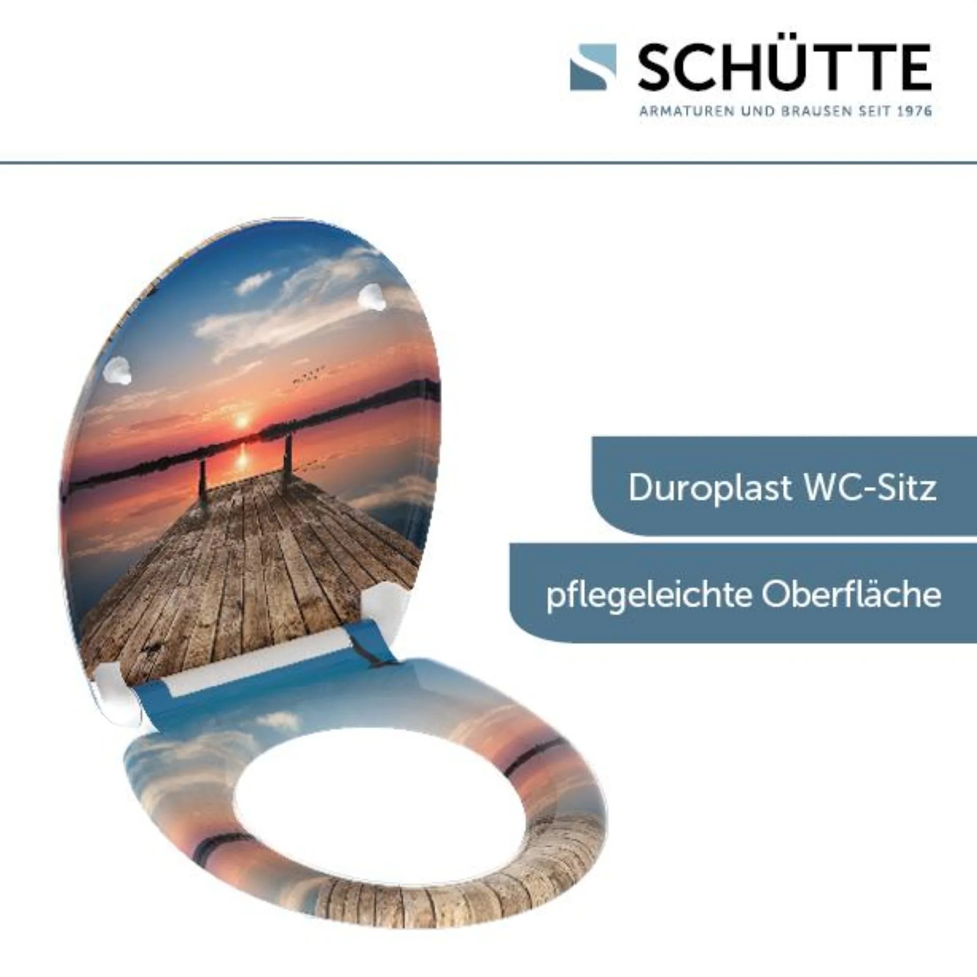 SCHÜTTE SUNSET SKY WC-Sitz, Kunststoff, mit Absenkautomatik und Schnellverschluss