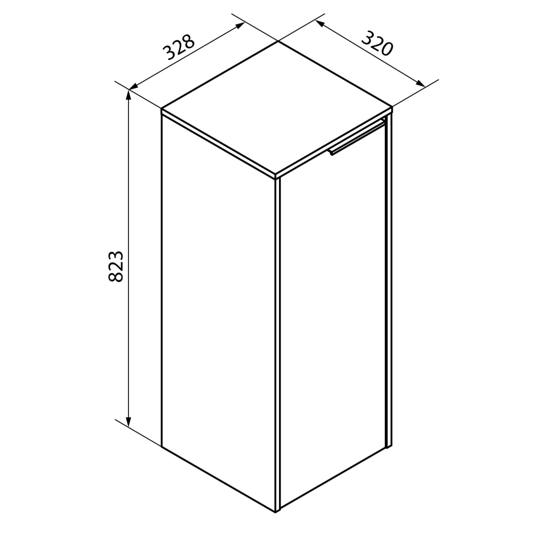 FACKELMANN FLAIR Midischrank 33 cm breit, Weiß/Anthrazit, Türanschlag links