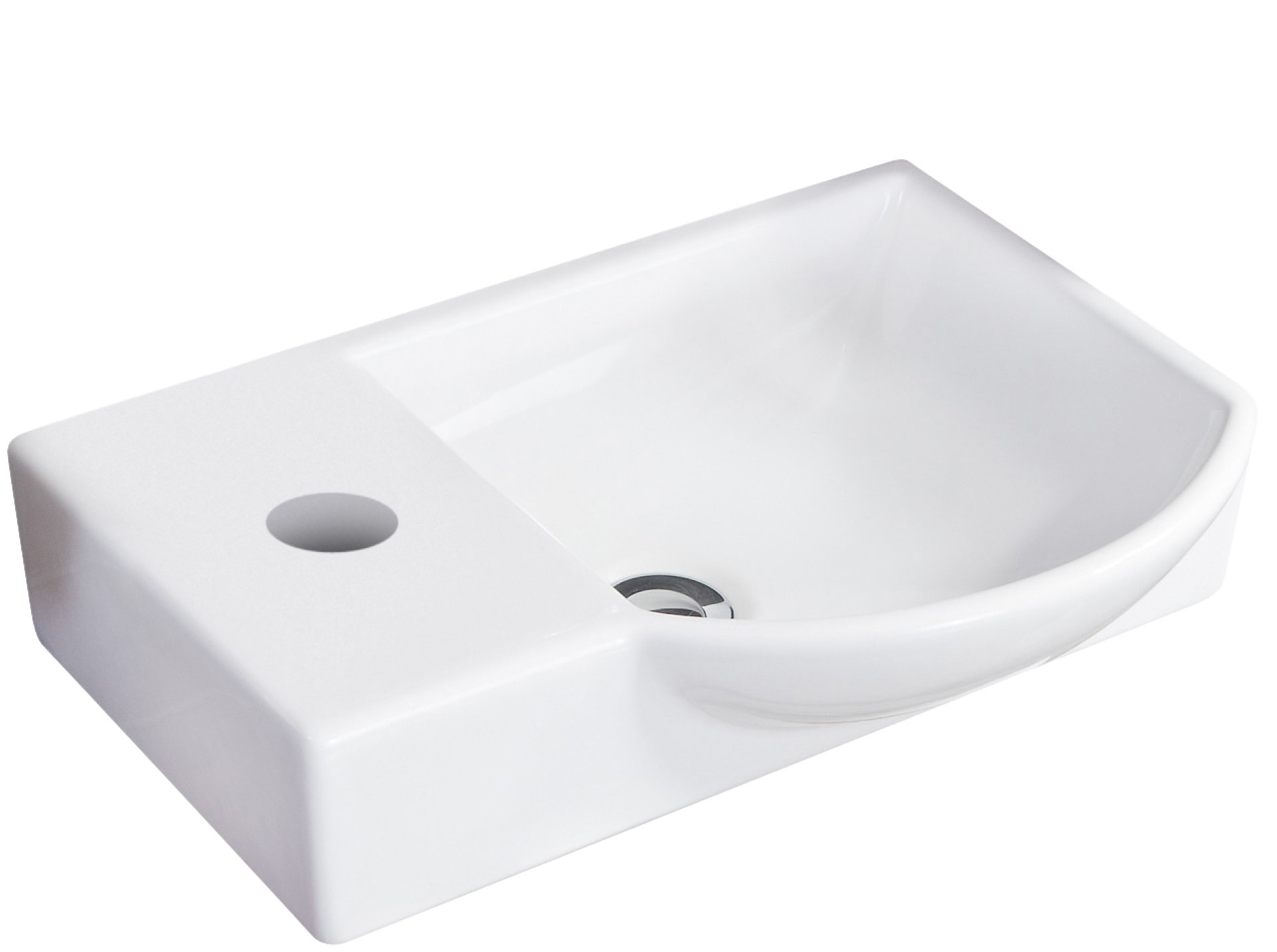 FACKELMANN SBC B.PERFEKT Gäste WC Waschtisch Set 45 cm breit, Anthrazit Holzoptik, Waschbecken Keramik Weiß, Türanschlag rechts